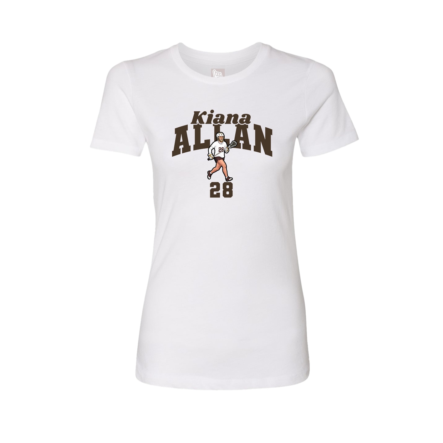 Fitted Women's Tee — Signature Arch in White