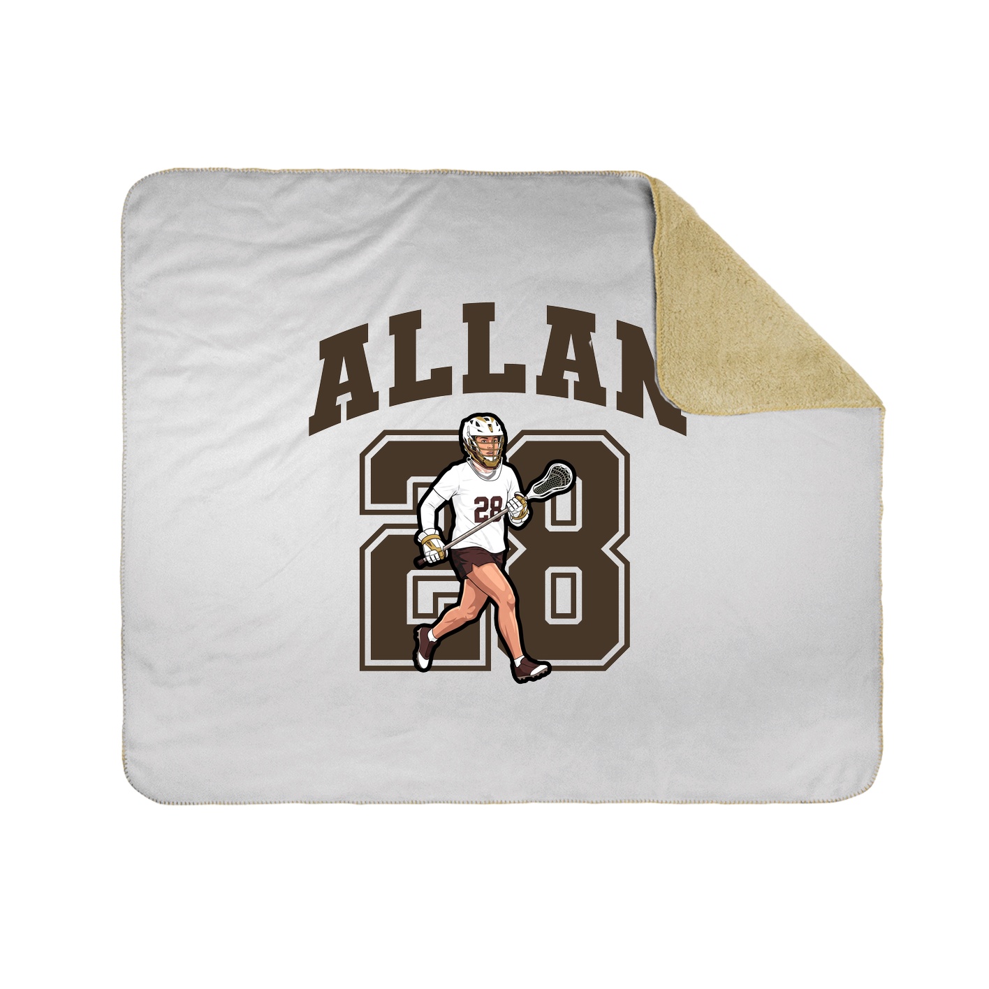 Throw Blanket — Number in White