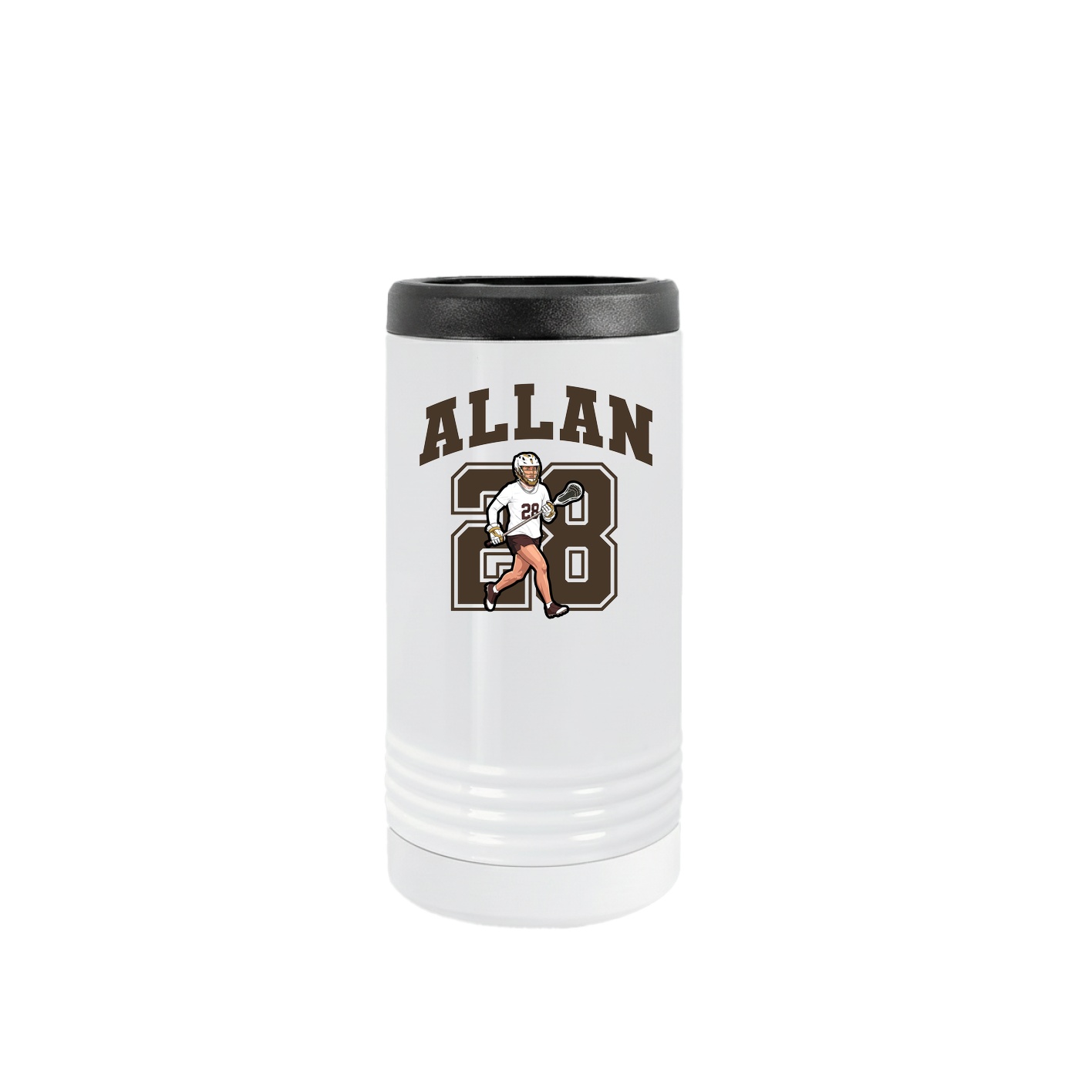 Slim Beverage Holder — Number in White