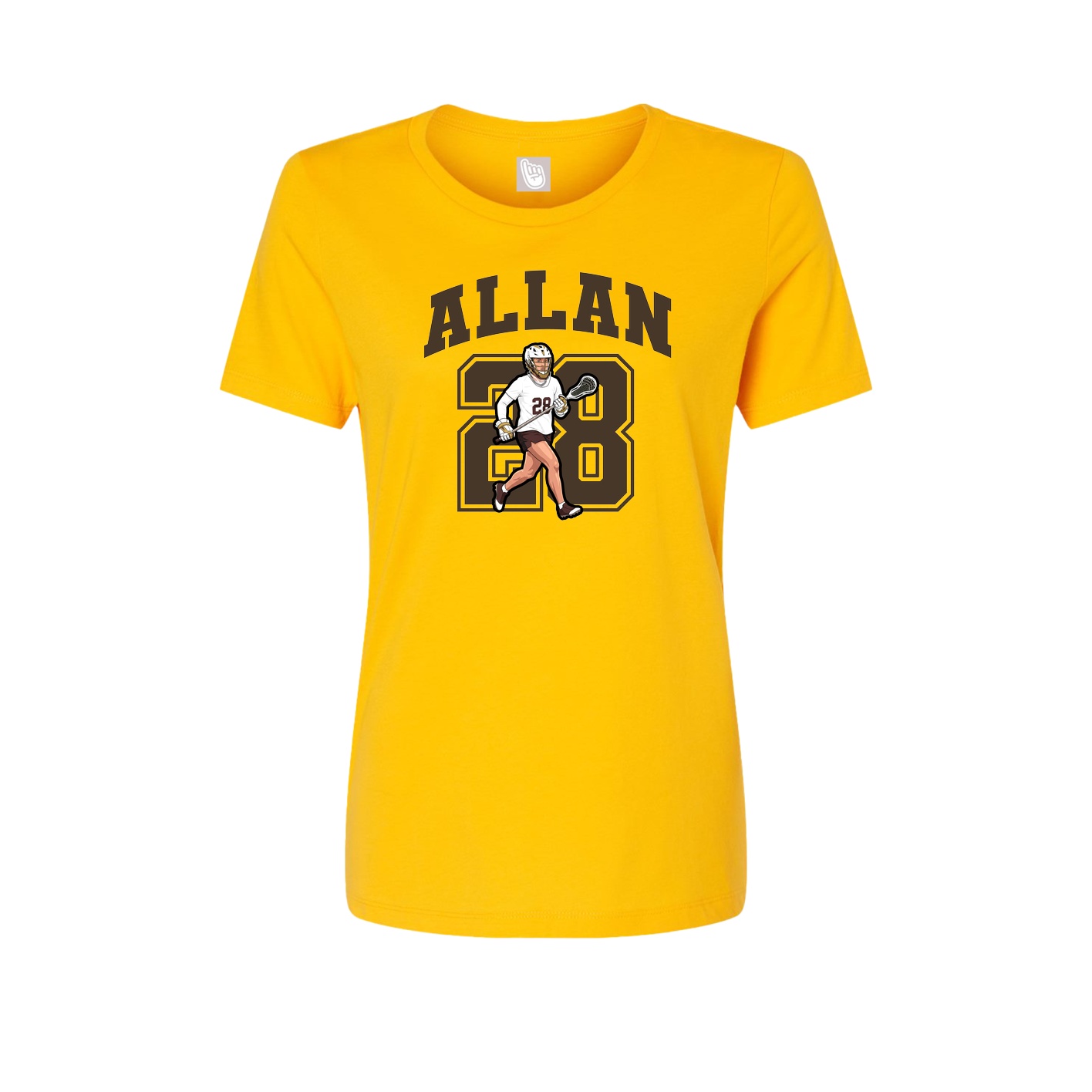 Fitted Women's Tee — Number in Gold