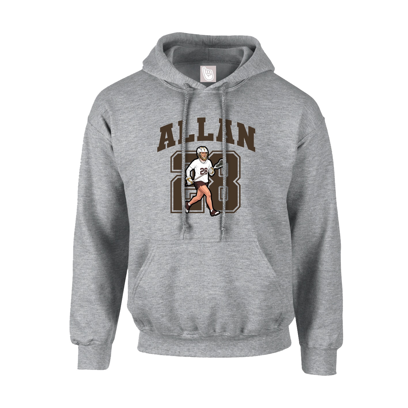 Youth Hoodie — Number in Grey