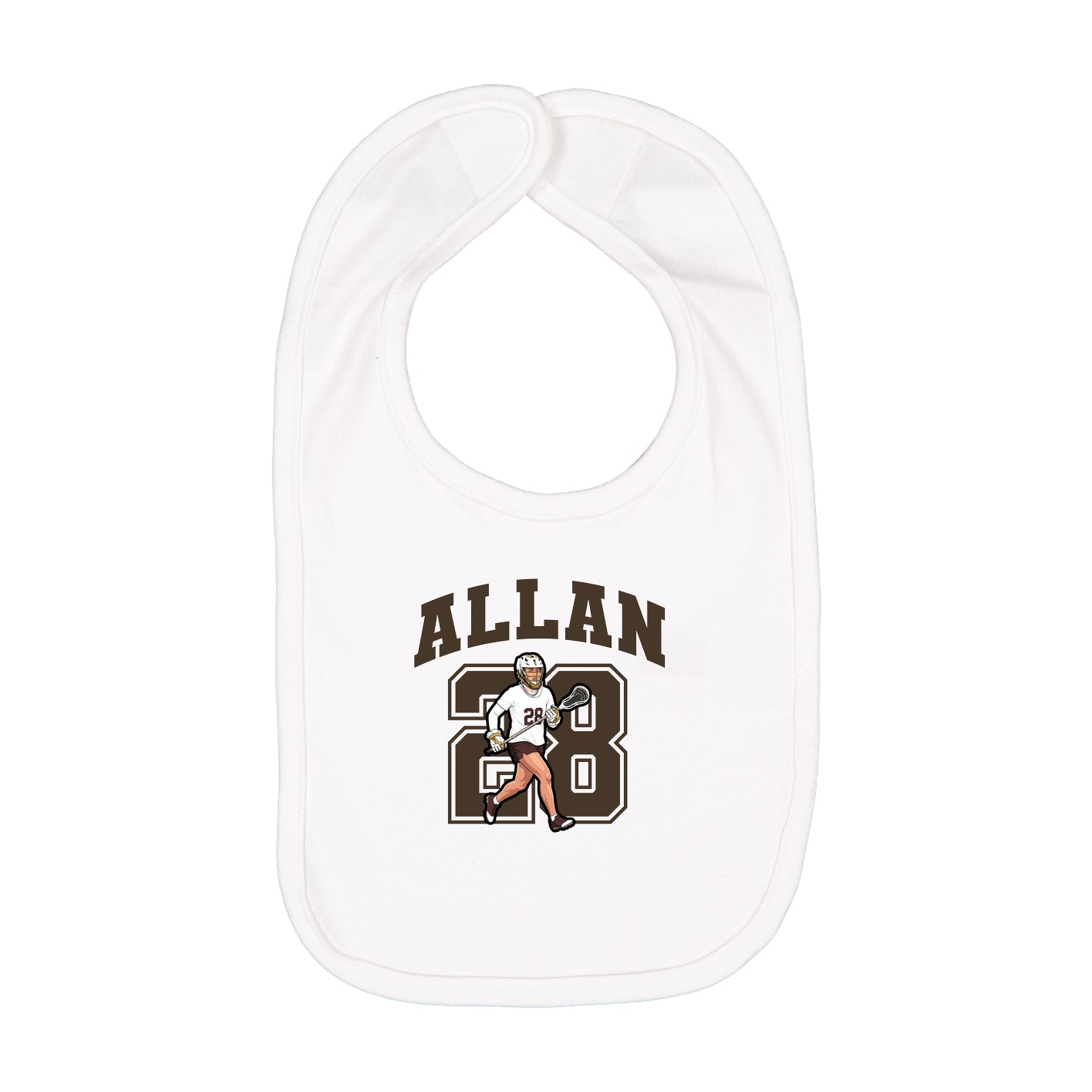 Infant Bib — Number in White