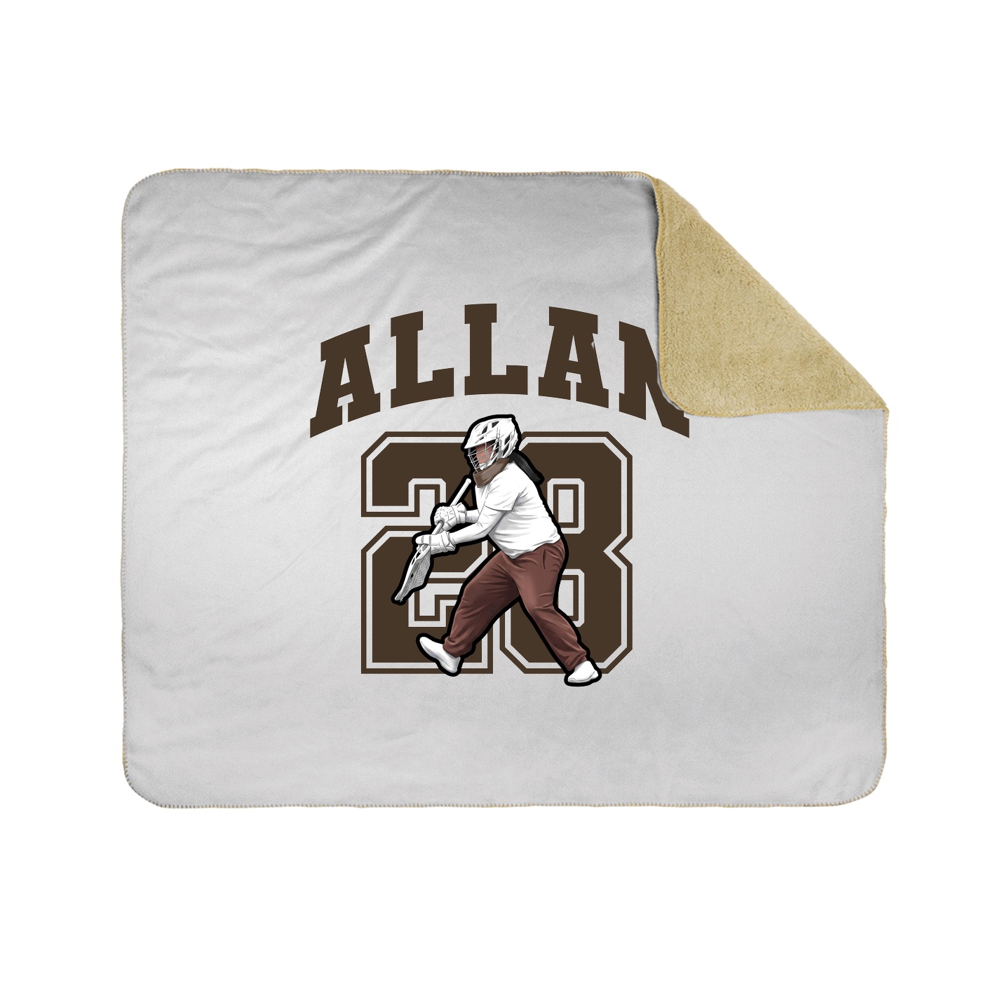 Throw Blanket — Number in White