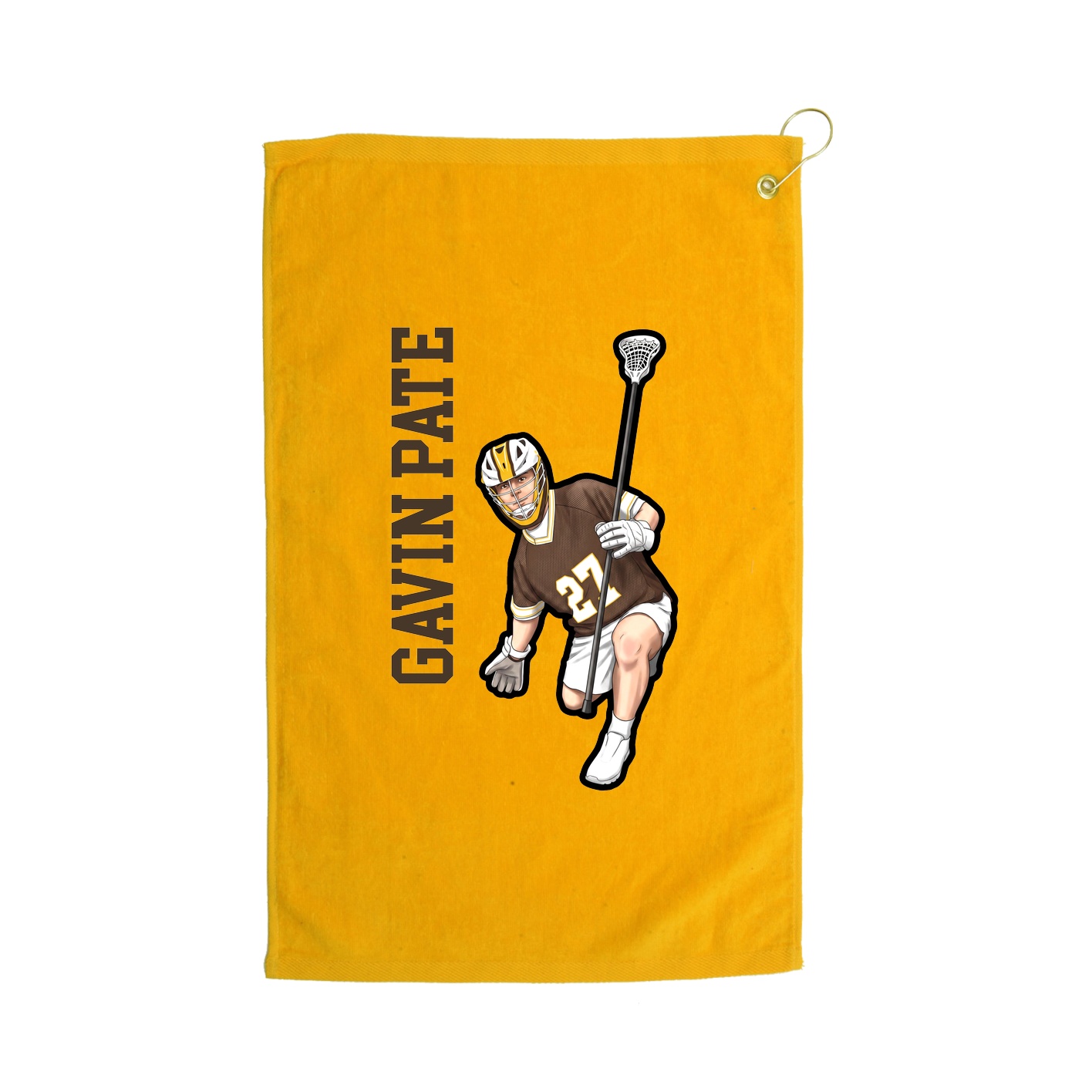Golf Towel — Name Vertical in Gold