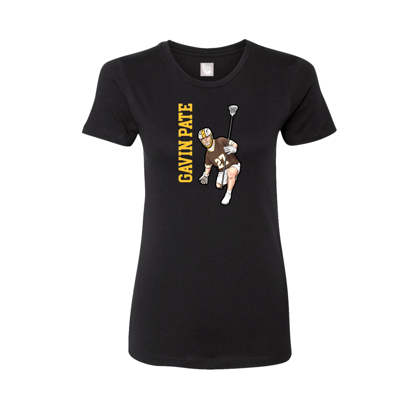 Womens Tee — Name Vertical in Black