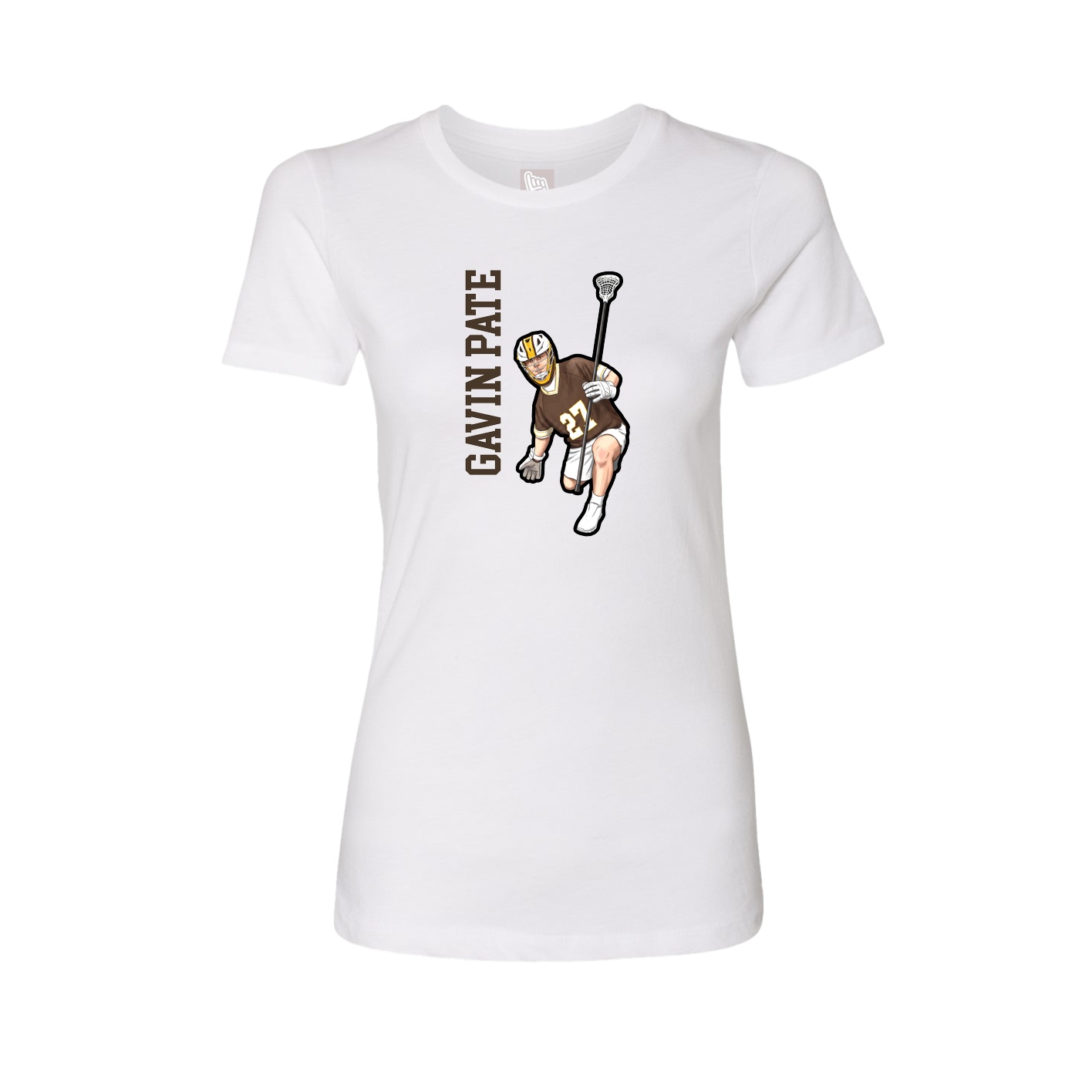 Fitted Women's Tee — Name Vertical in White