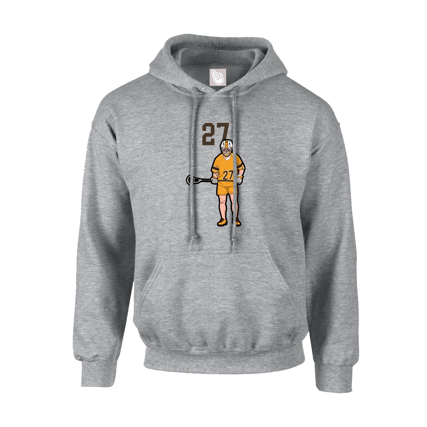 Youth Hoodie — Number Top in Grey