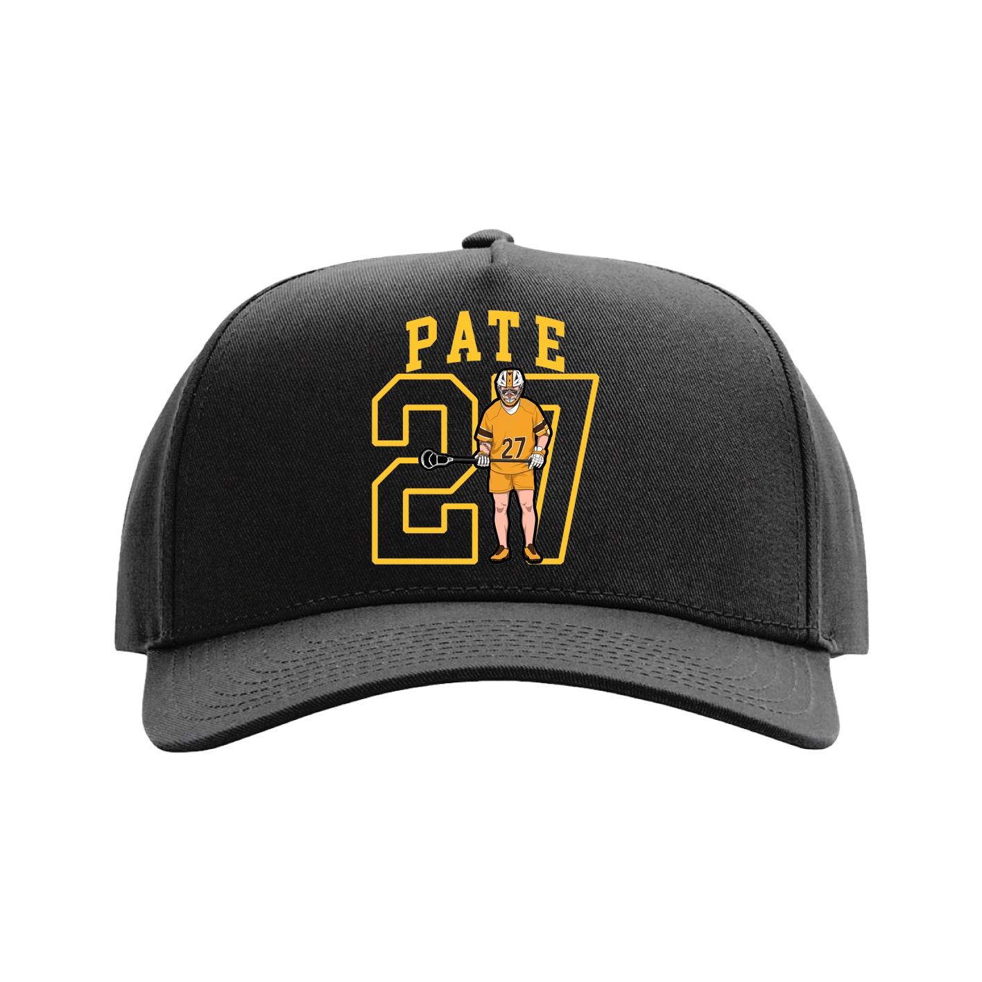 Full Fabric Five-Panel Champ Cap — Shirsey in Black