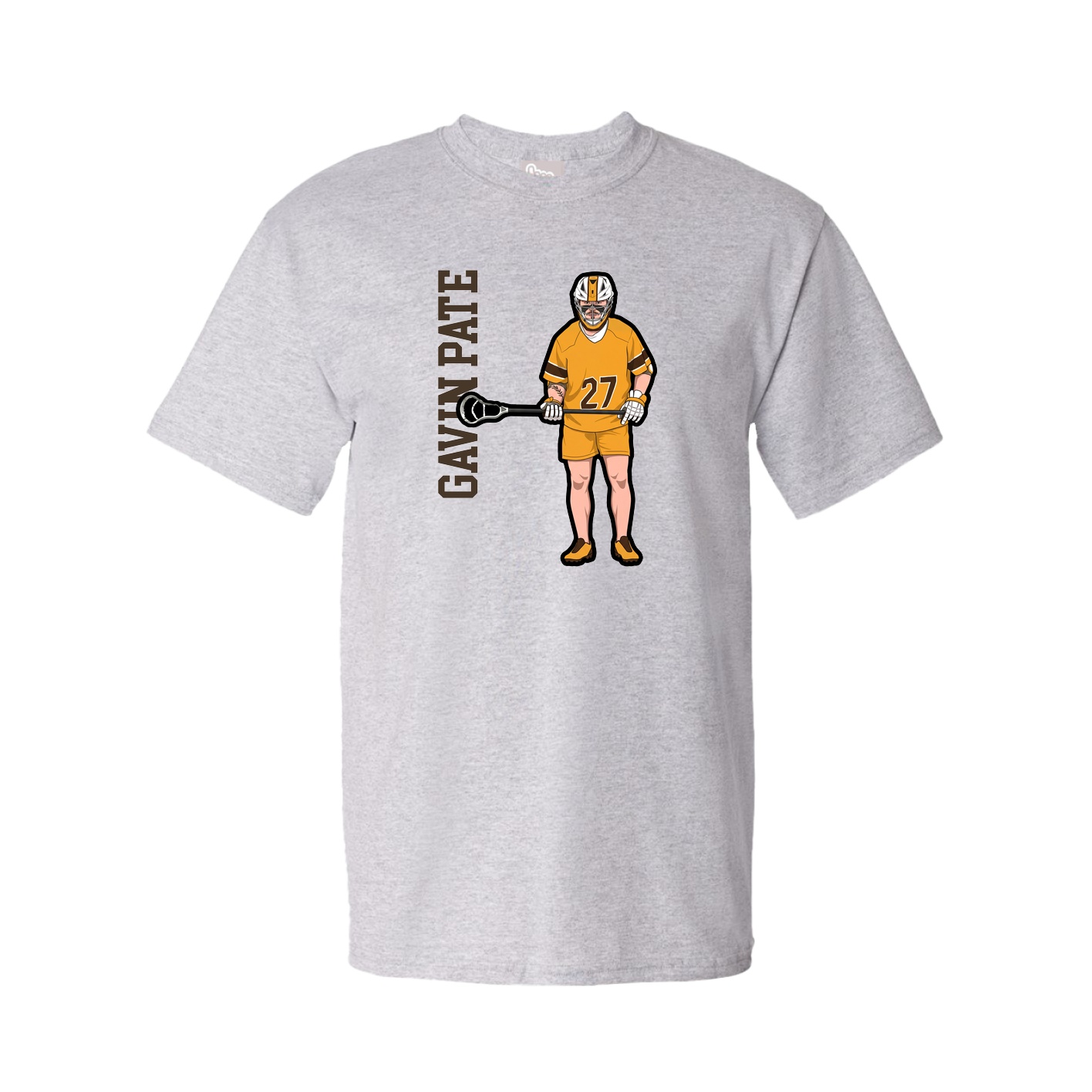 Youth Tee — Name Vertical in Grey
