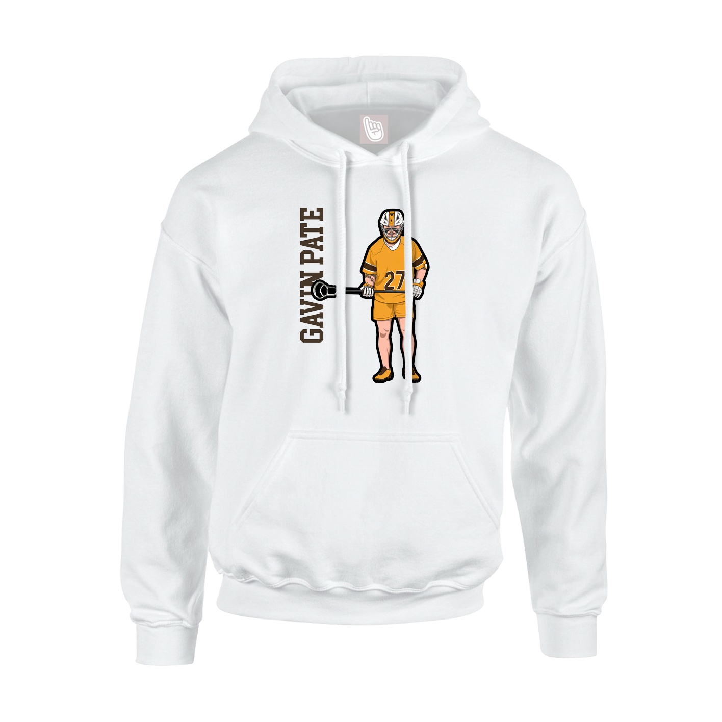 Hoodie — Name Vertical in White