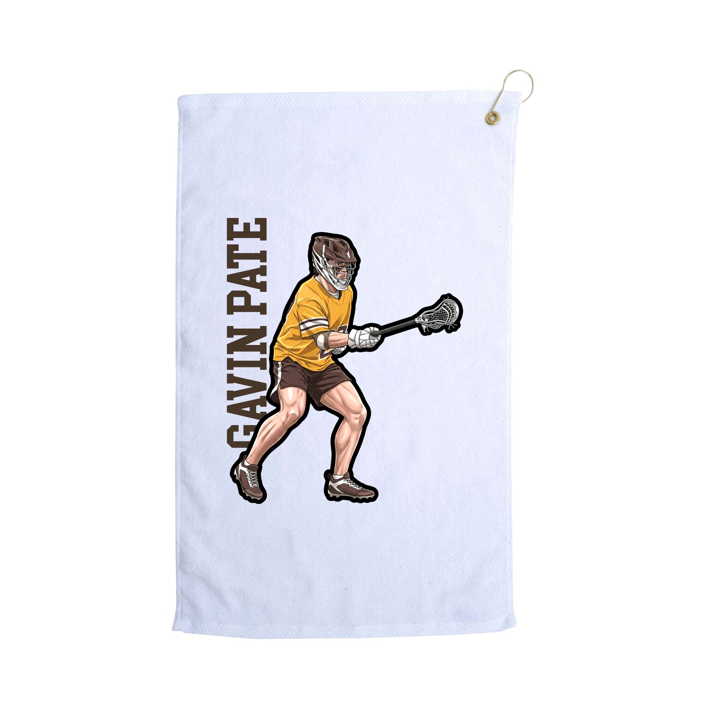 Golf Towel — Name Vertical in White