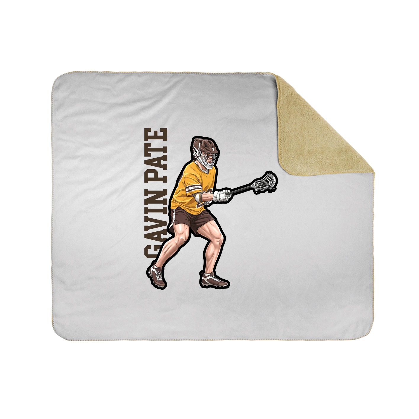 Throw Blanket — Name Vertical in White