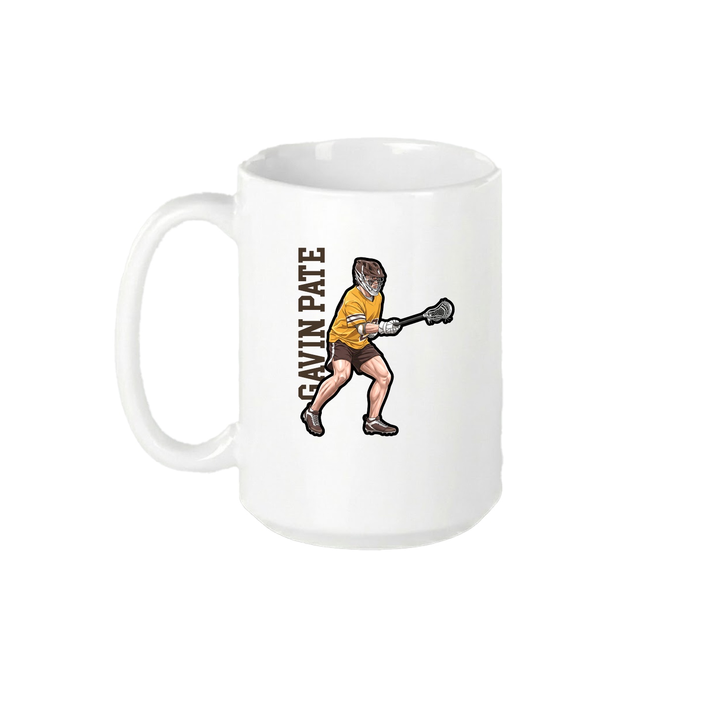 15oz Coffee Mug — Name Vertical in White