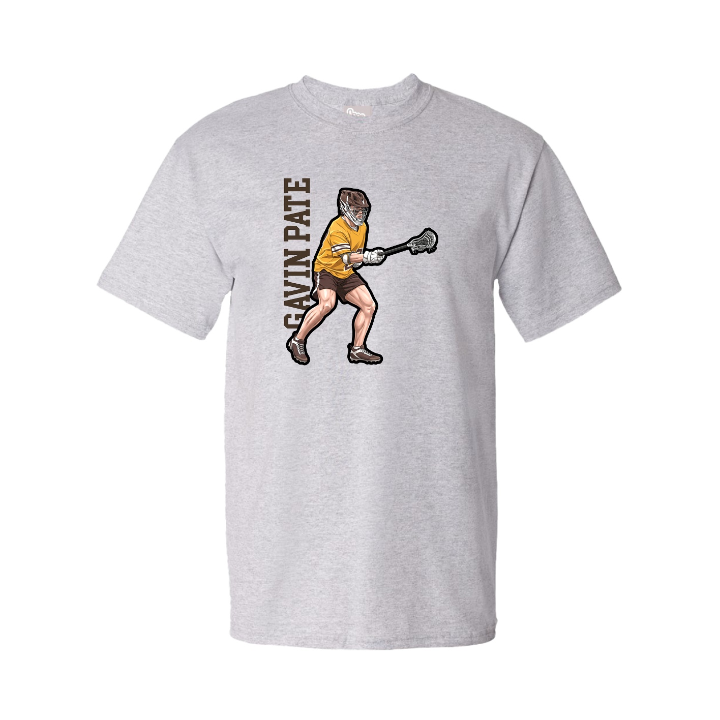 Youth Tee — Name Vertical in Grey