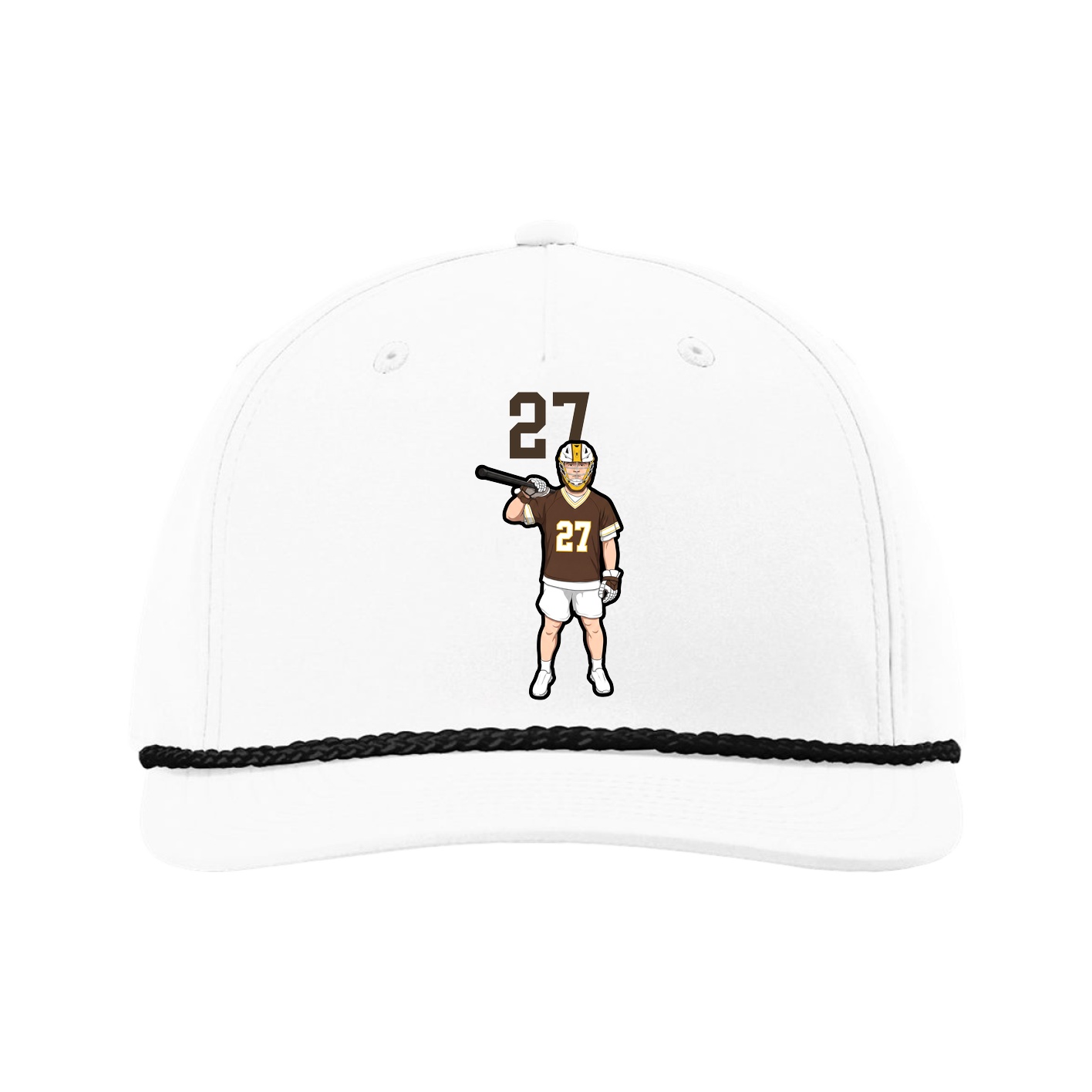 Five-Panel Classic Rope Cap — Number Top in White