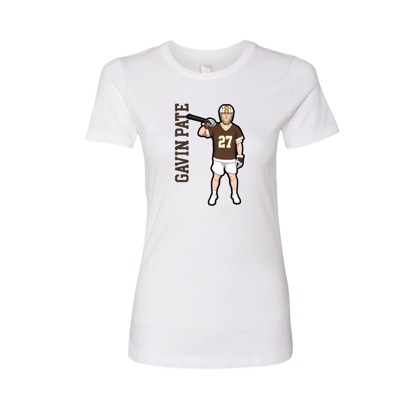 Womens Tee — Name Vertical in White