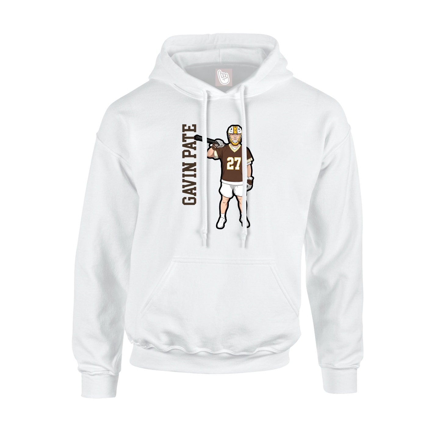 Hoodie — Name Vertical in White