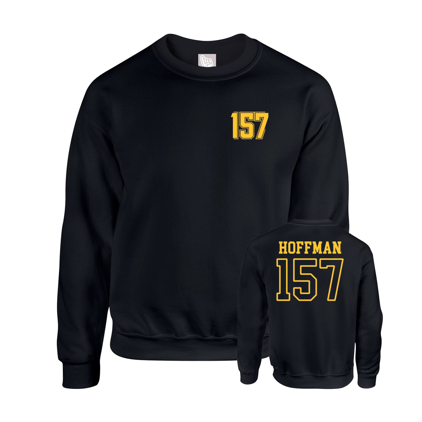 Fleece Crew — Chest Back in Black