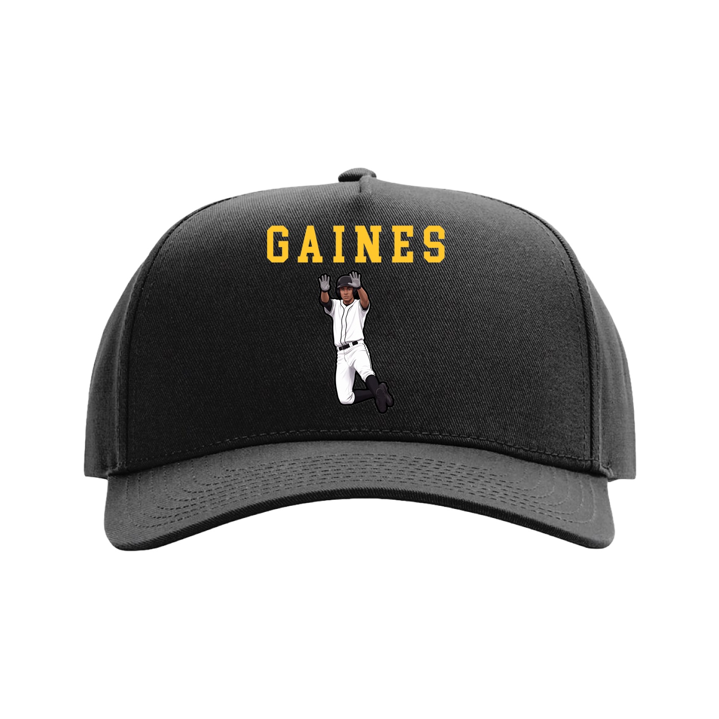Full Fabric Five-Panel Champ Cap — Shirsey in Black