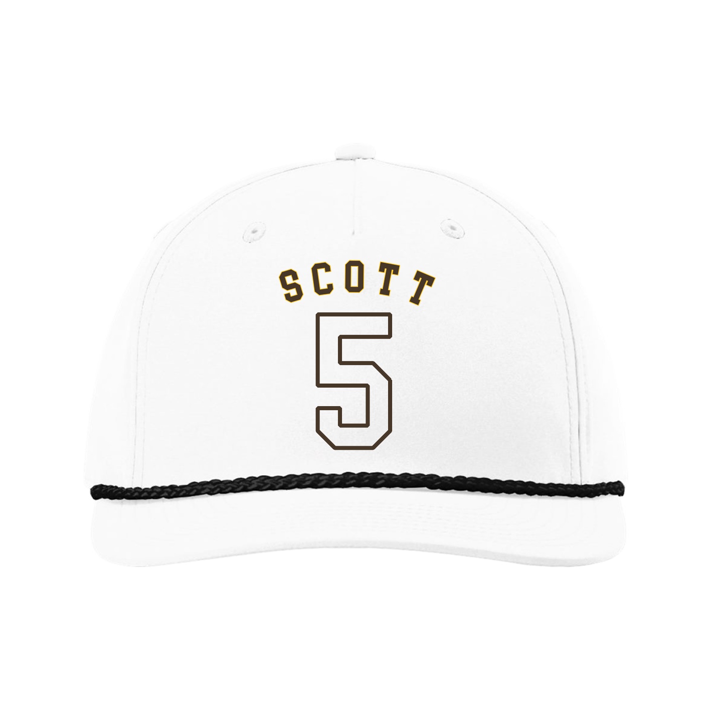 Five-Panel Classic Rope Cap — Shirsey Arch in White