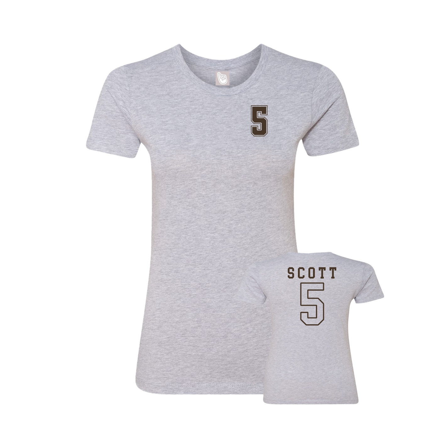 Fitted Women's Tee — Chest Back in Grey