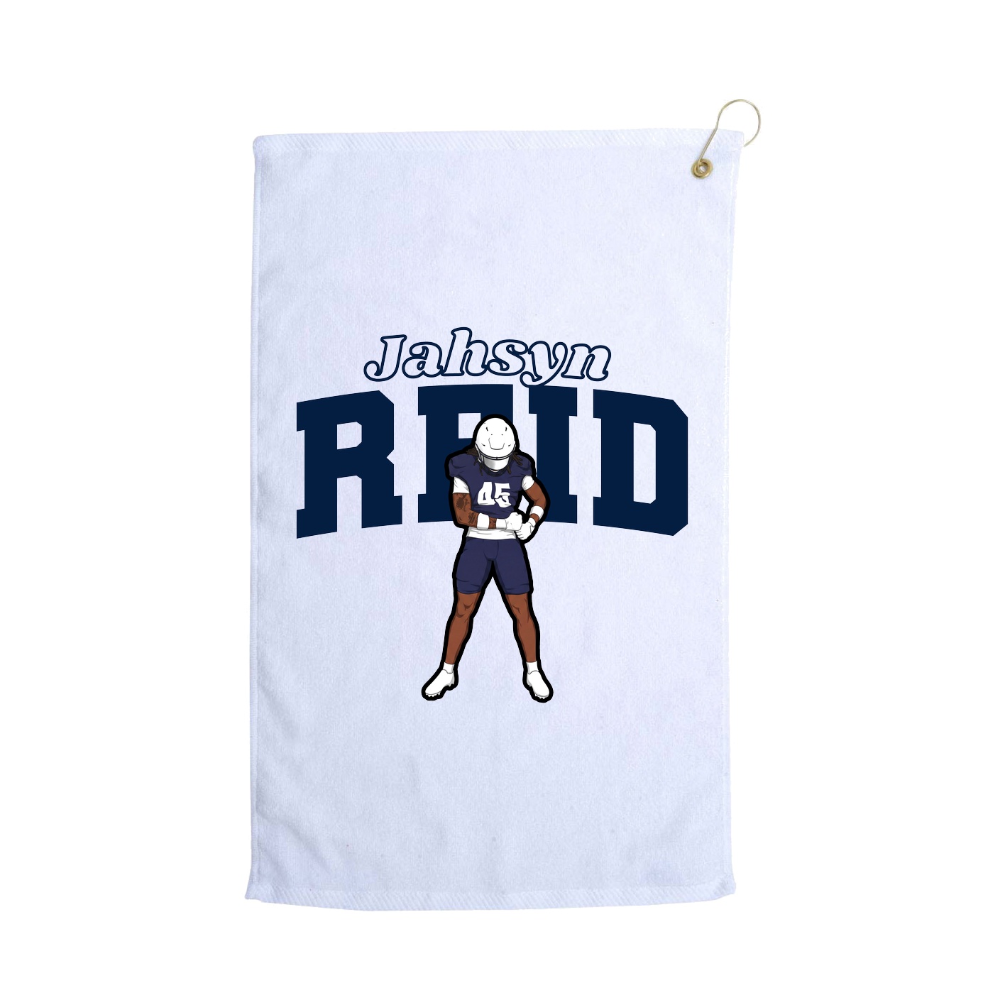 Golf Towel — Name Arch in White