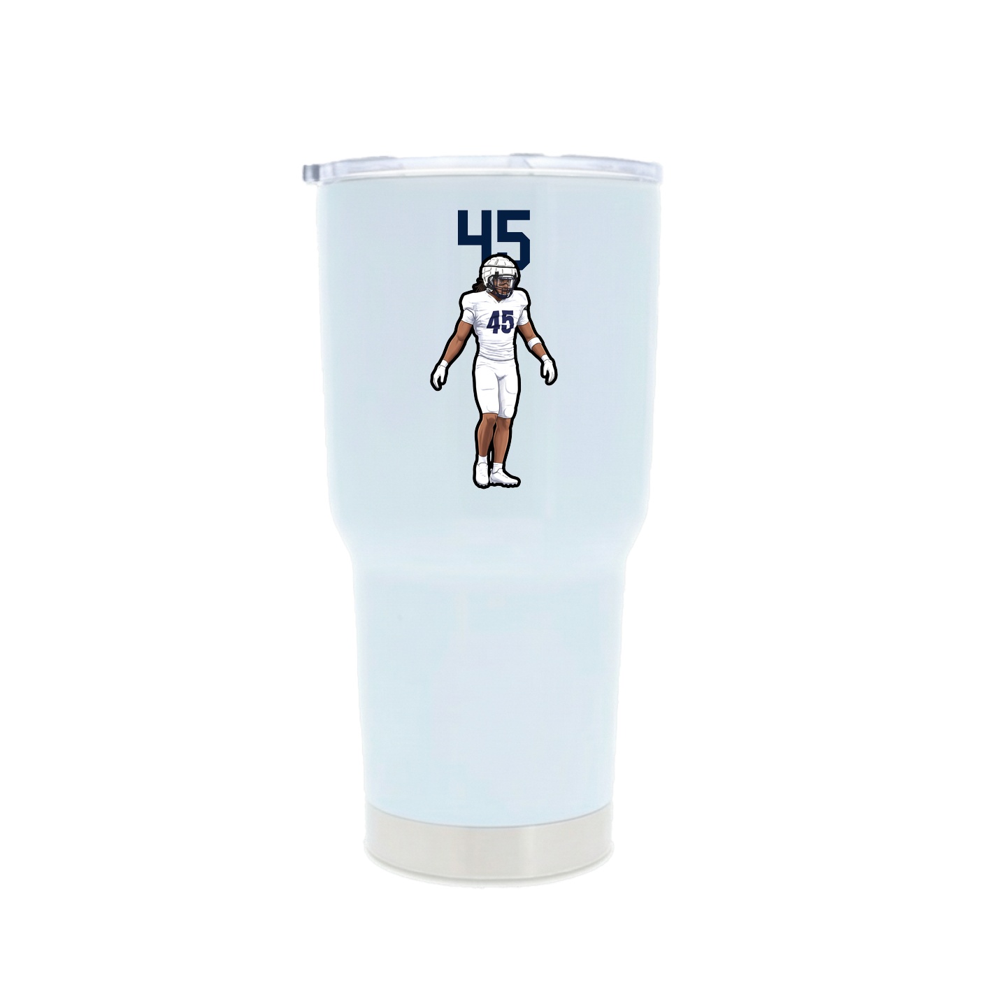 30oz Stainless Steel Tumbler — Number Top in White