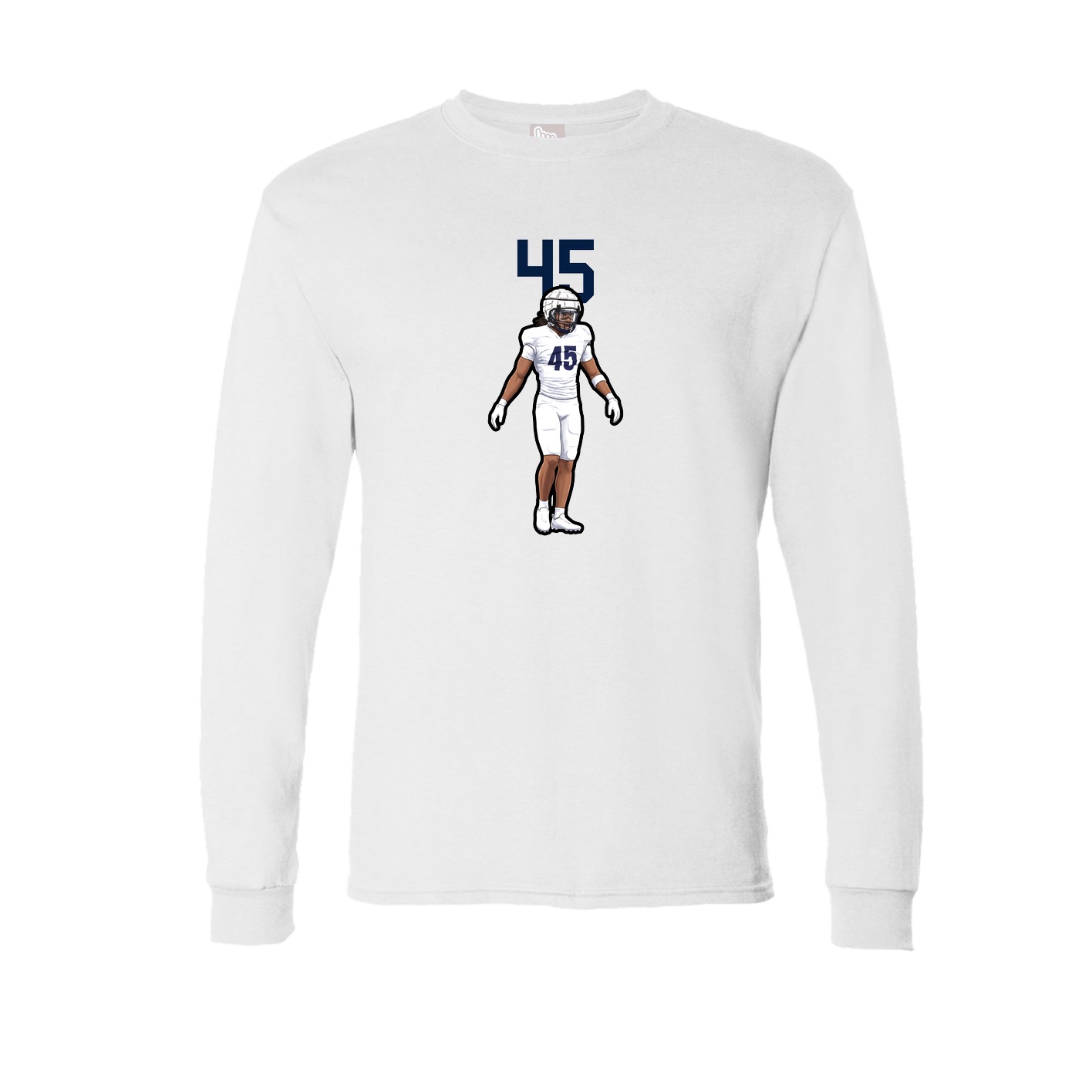 Long Sleeve Tee — Number Top in White