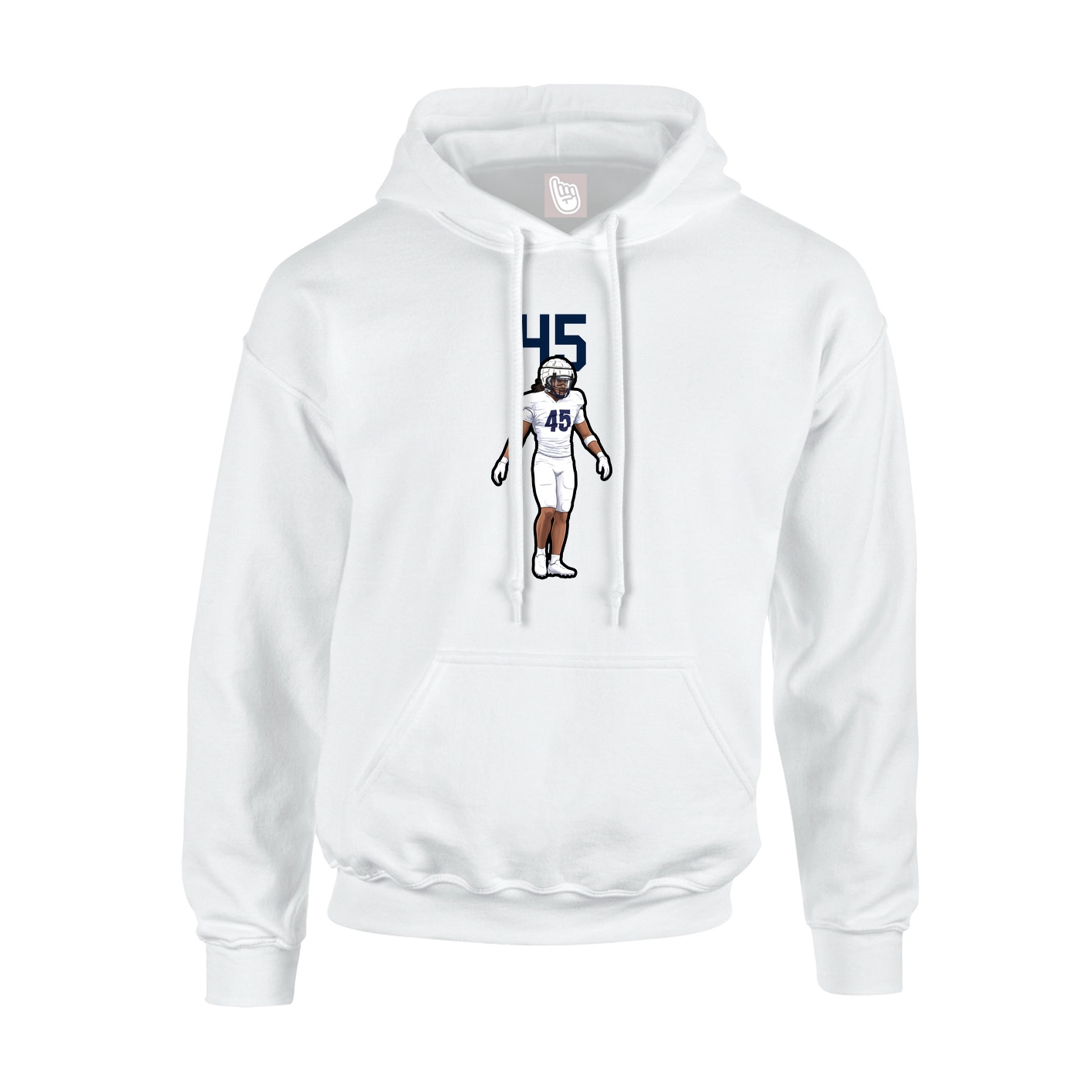 Youth Hoodie — Number Top in White