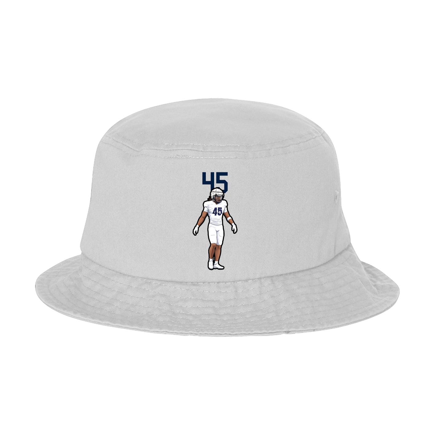 Bucket Cap — Number Top in White