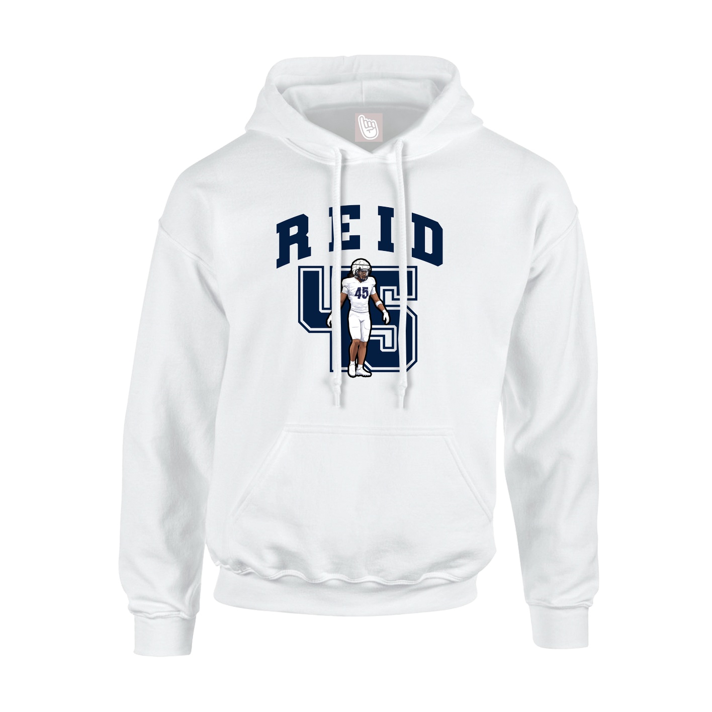 Youth Hoodie — Number in White
