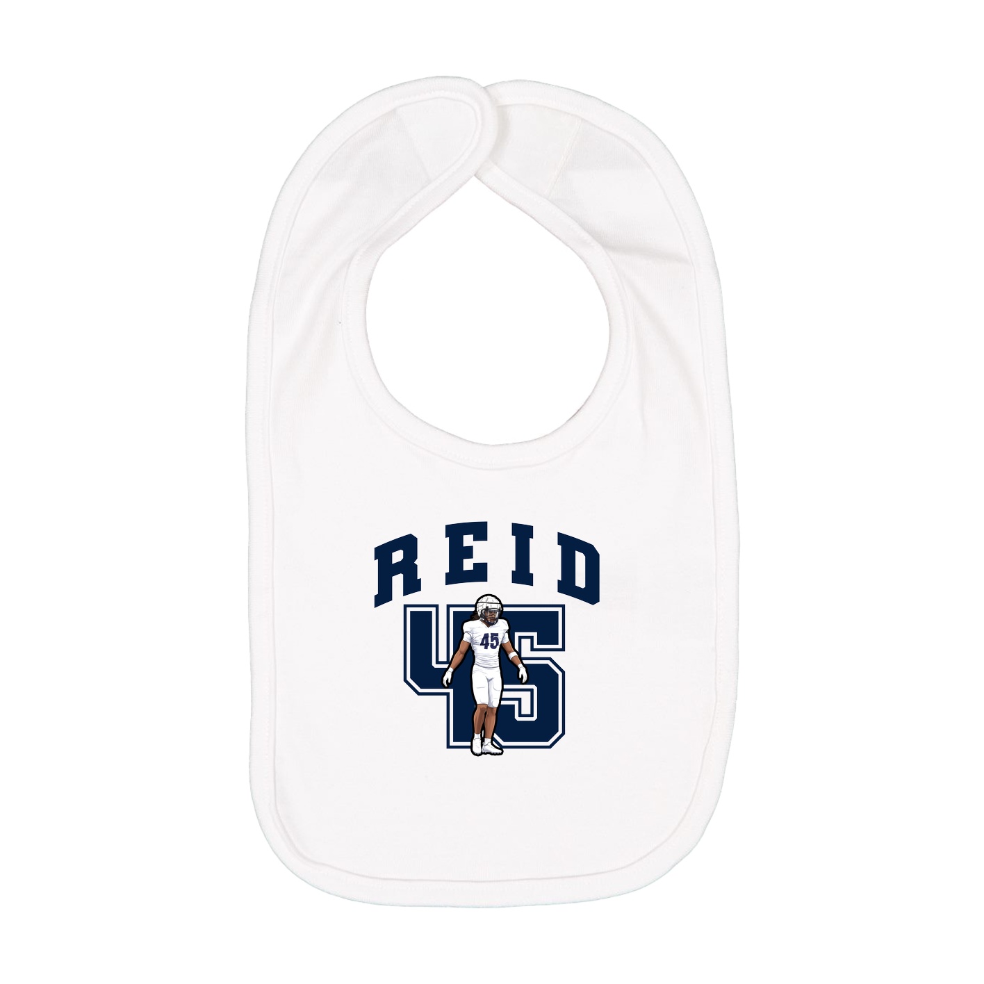 Infant Bib — Number in White
