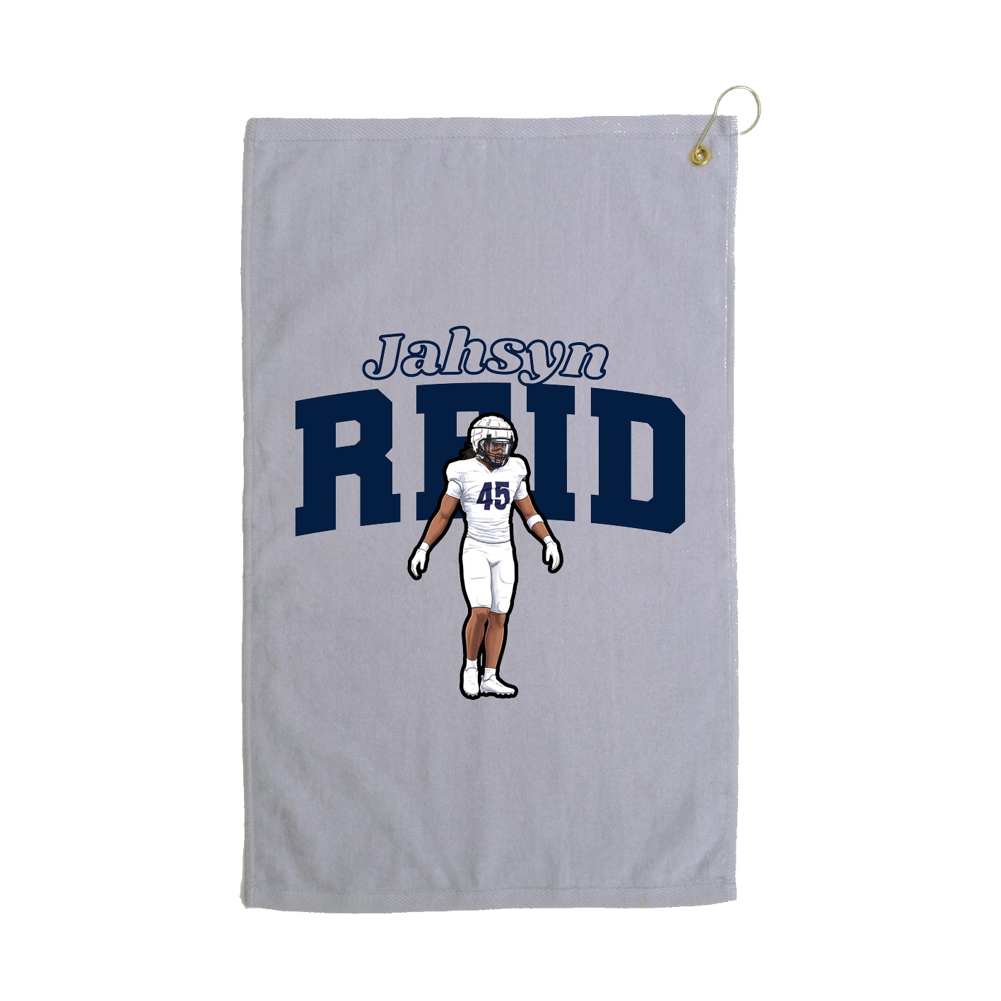 Golf Towel — Name Arch in Grey