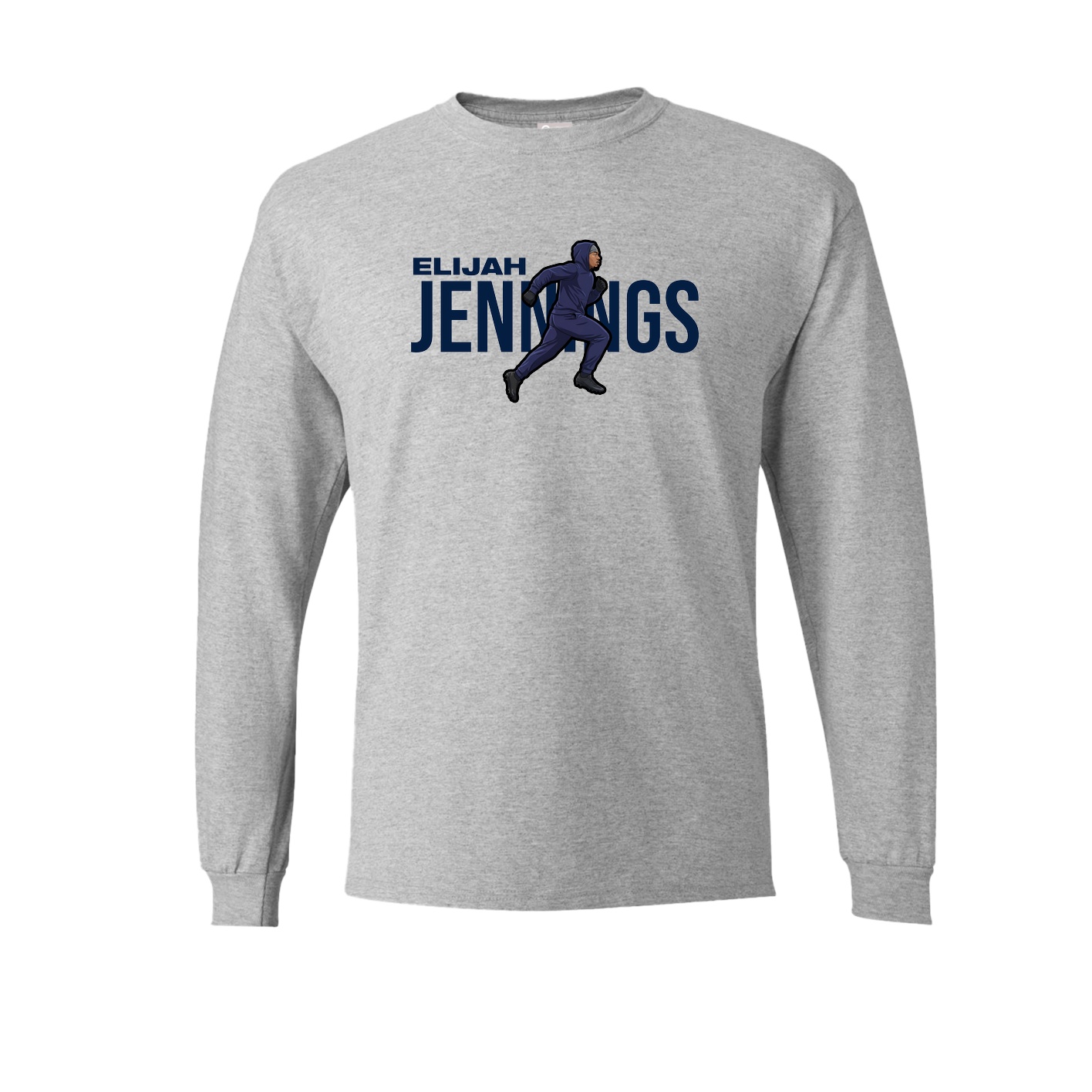 Long Sleeve Tee — Player Name in Grey