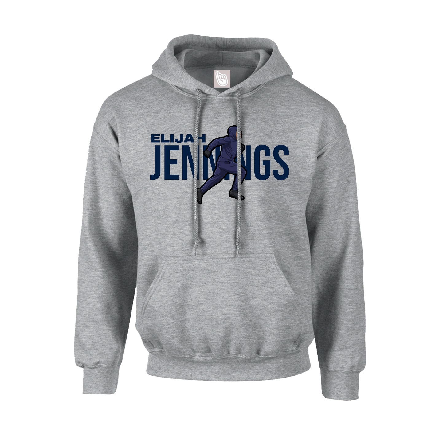 Youth Hoodie — Player Name in Grey