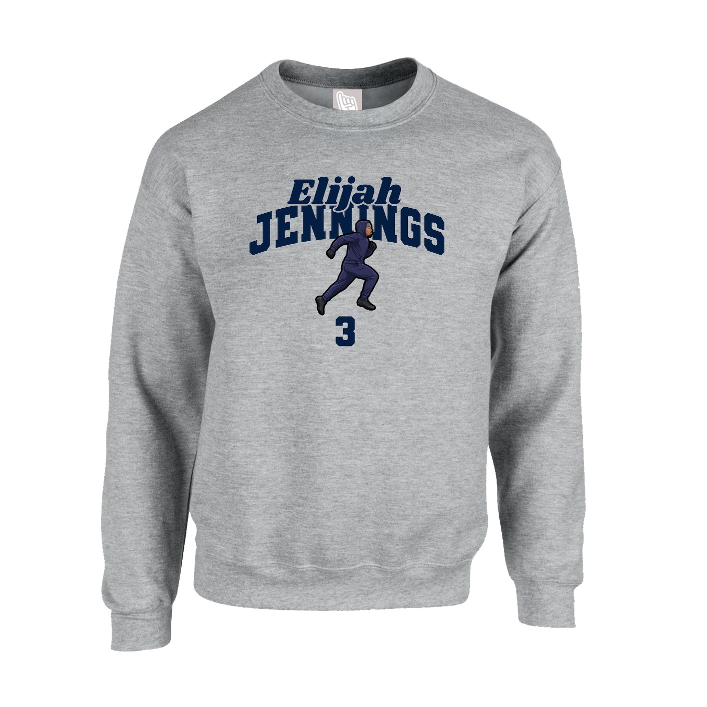 Fleece Crew — Signature Arch in Grey