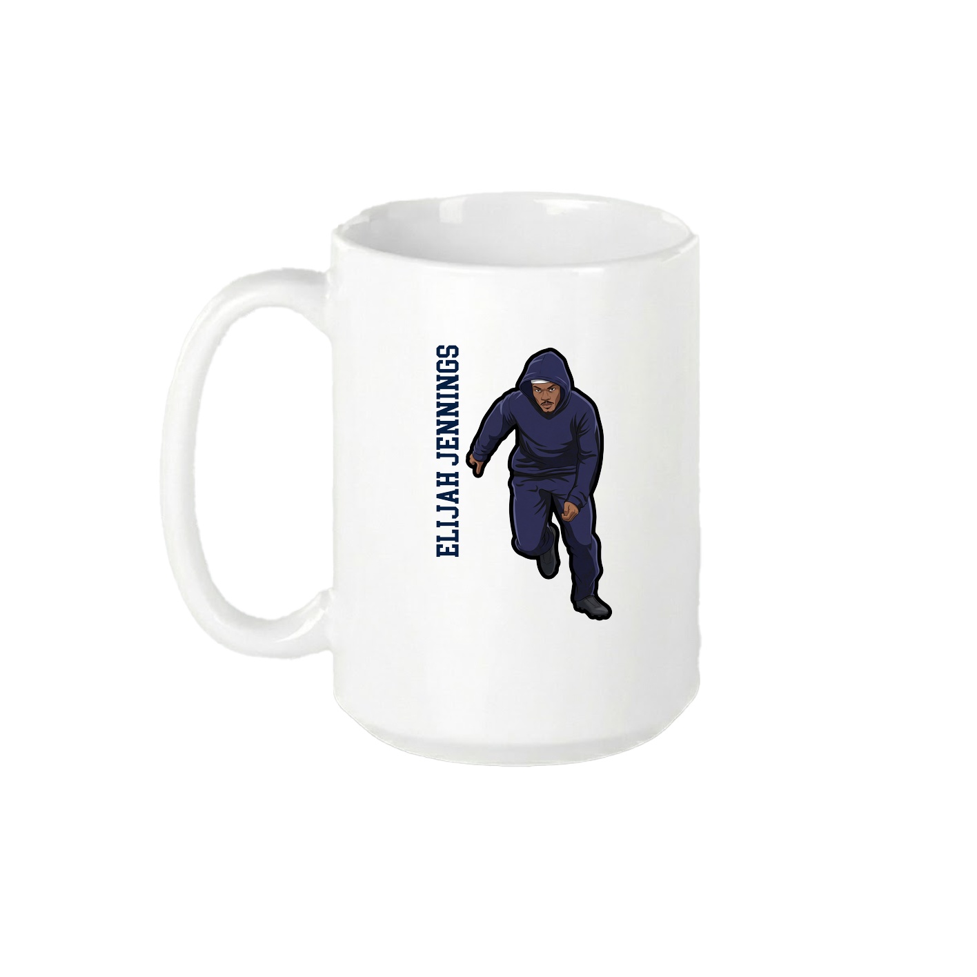15oz Coffee Mug — Name Vertical in White