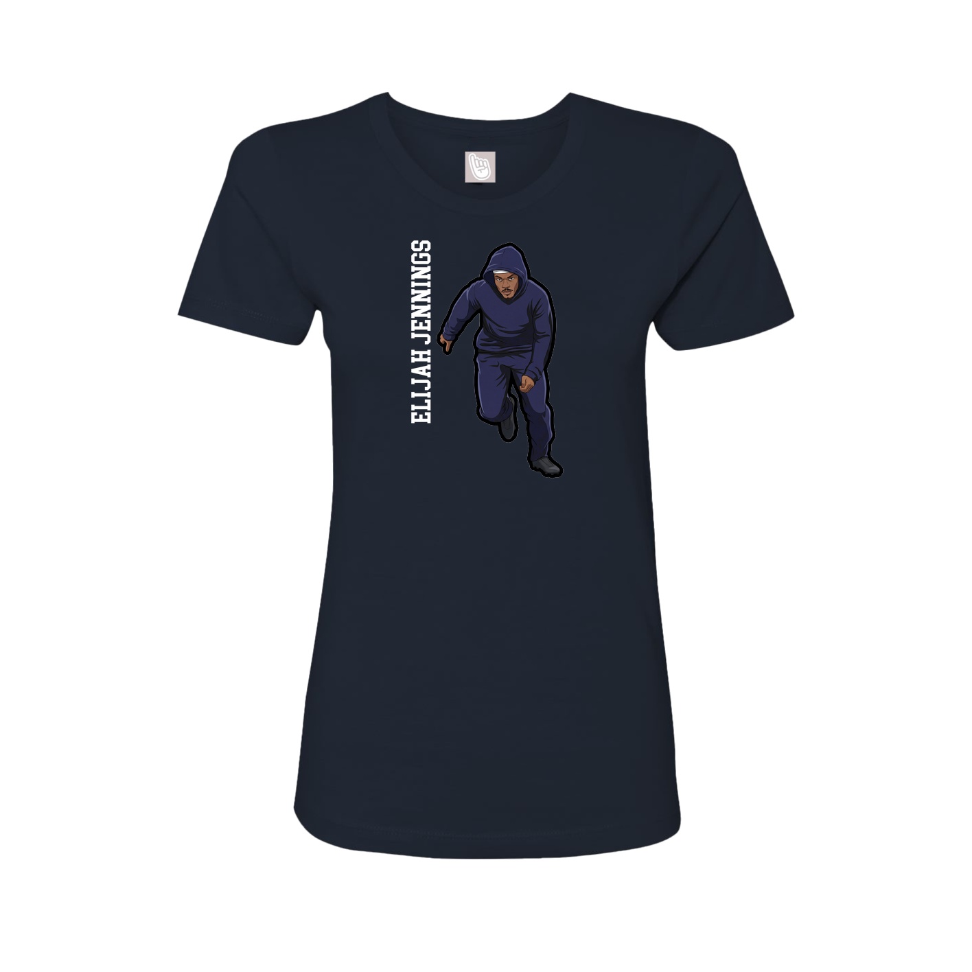 Fitted Women's Tee — Name Vertical in Navy