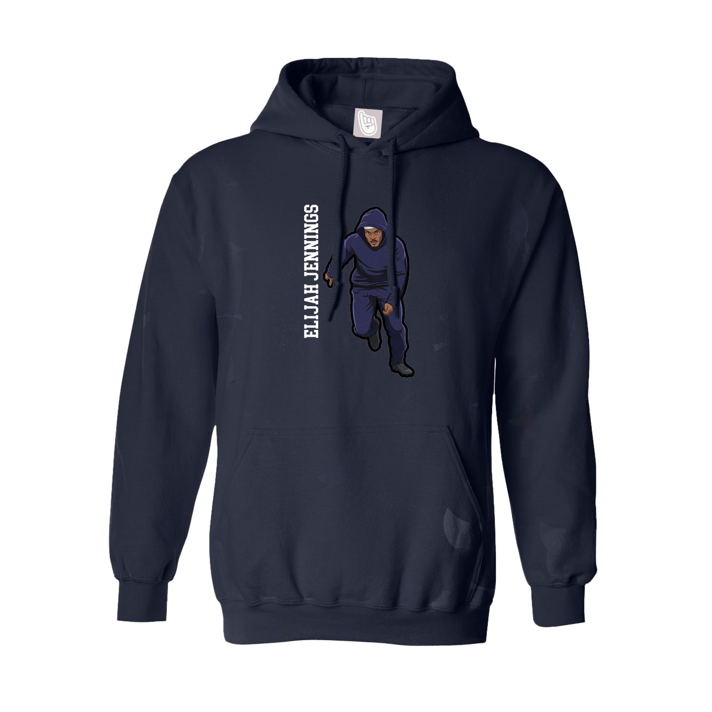 Youth Hoodie — Name Vertical in Navy