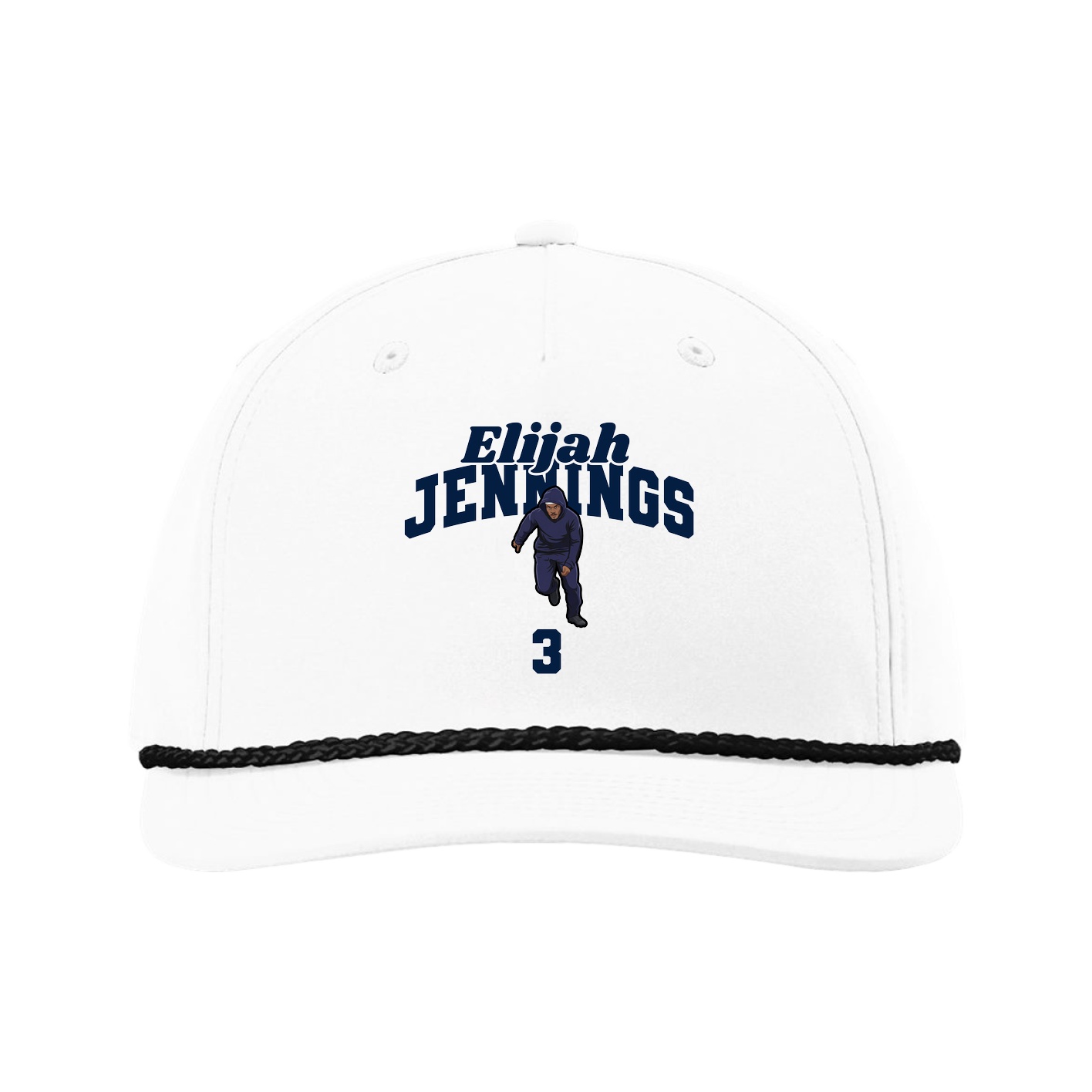 Five-Panel Classic Rope Cap — Signature Arch in White
