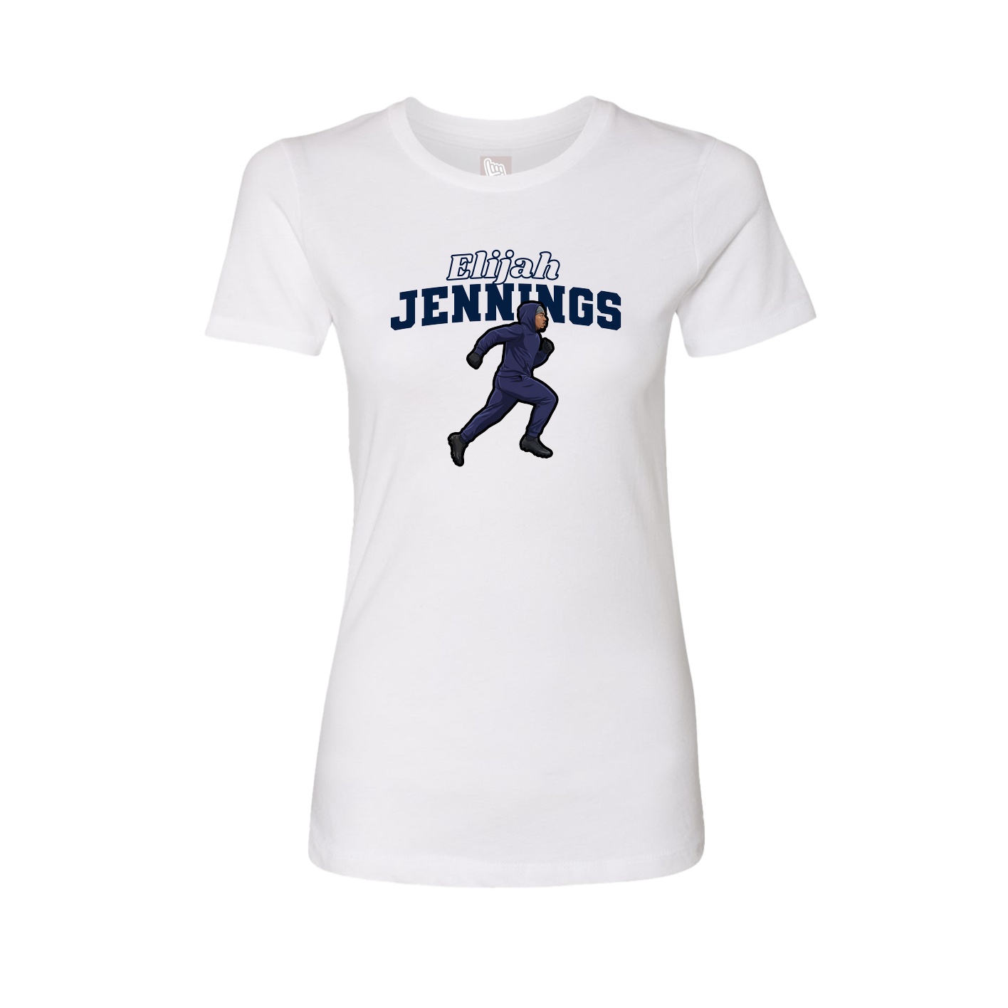 Fitted Women's Tee — Name Arch in White