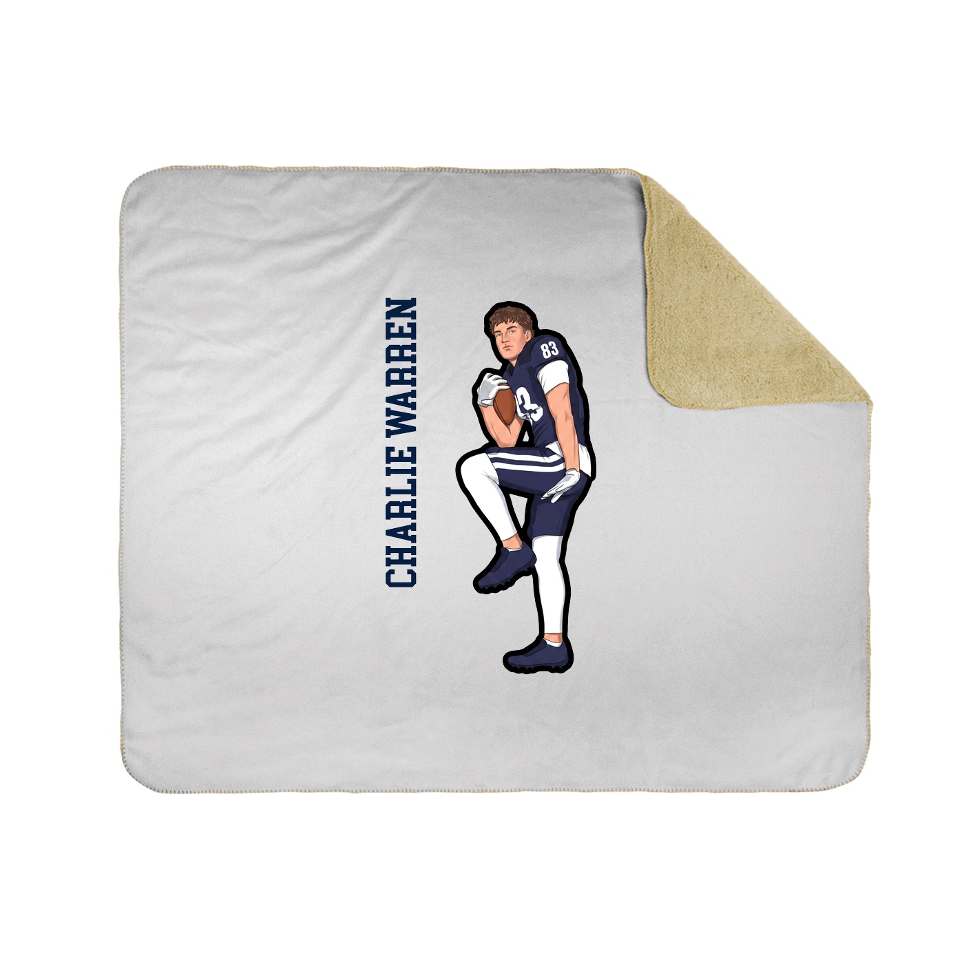 Throw Blanket — Name Vertical in White