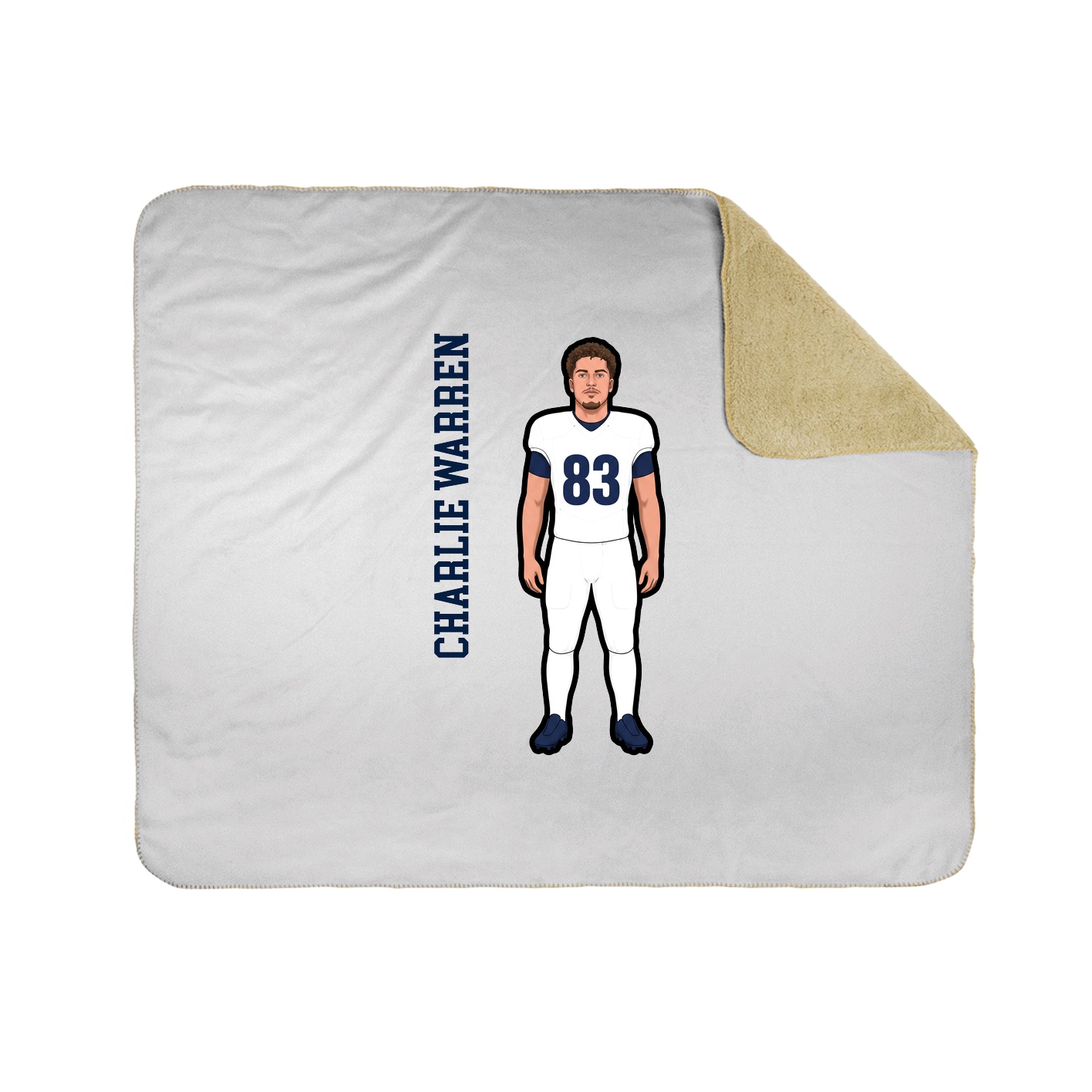 Throw Blanket — Name Vertical in White