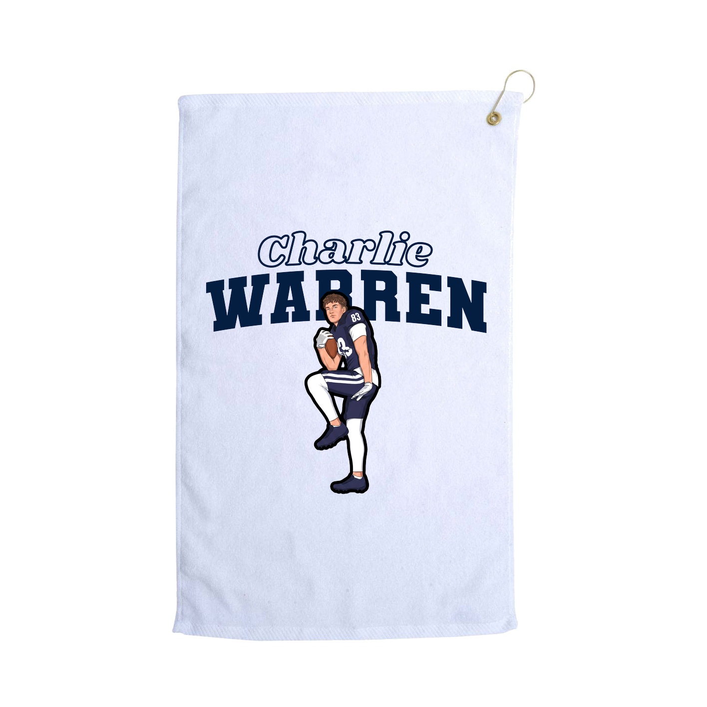 Golf Towel — Name Arch in White