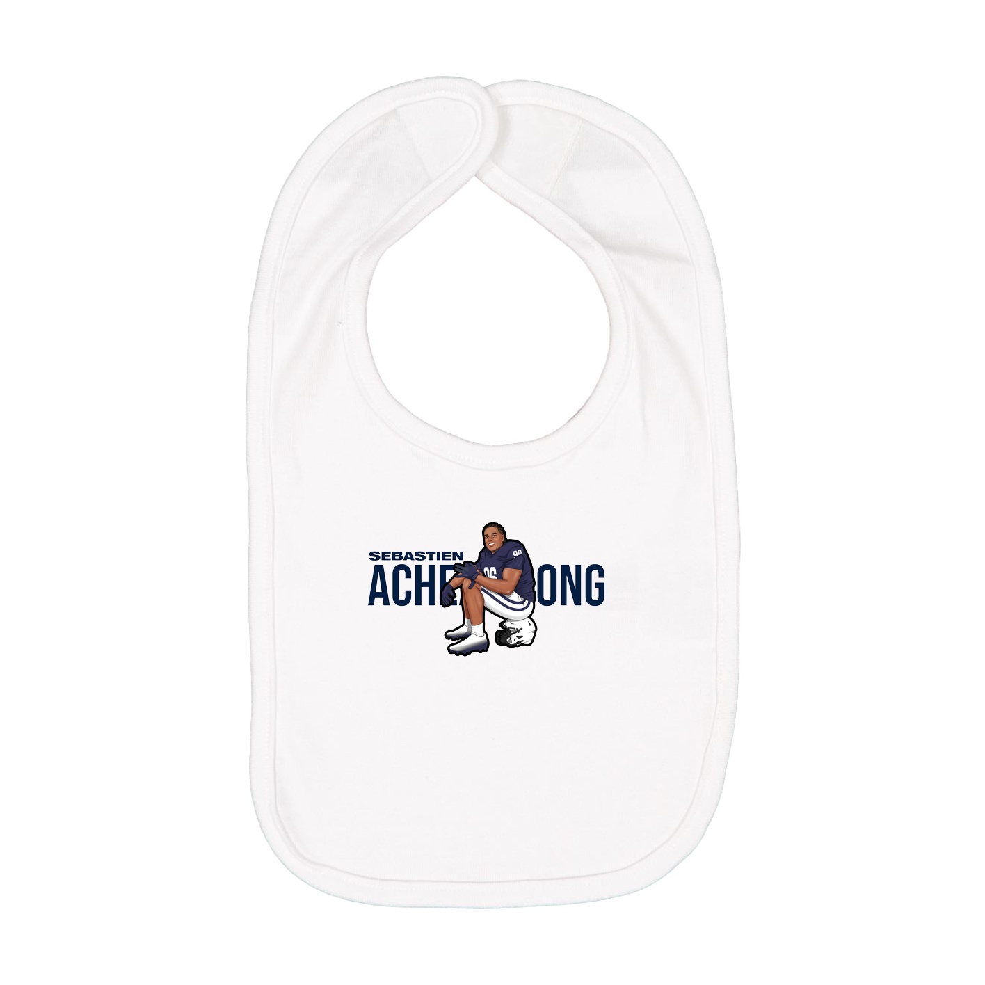 Infant Bib — Player Name in White