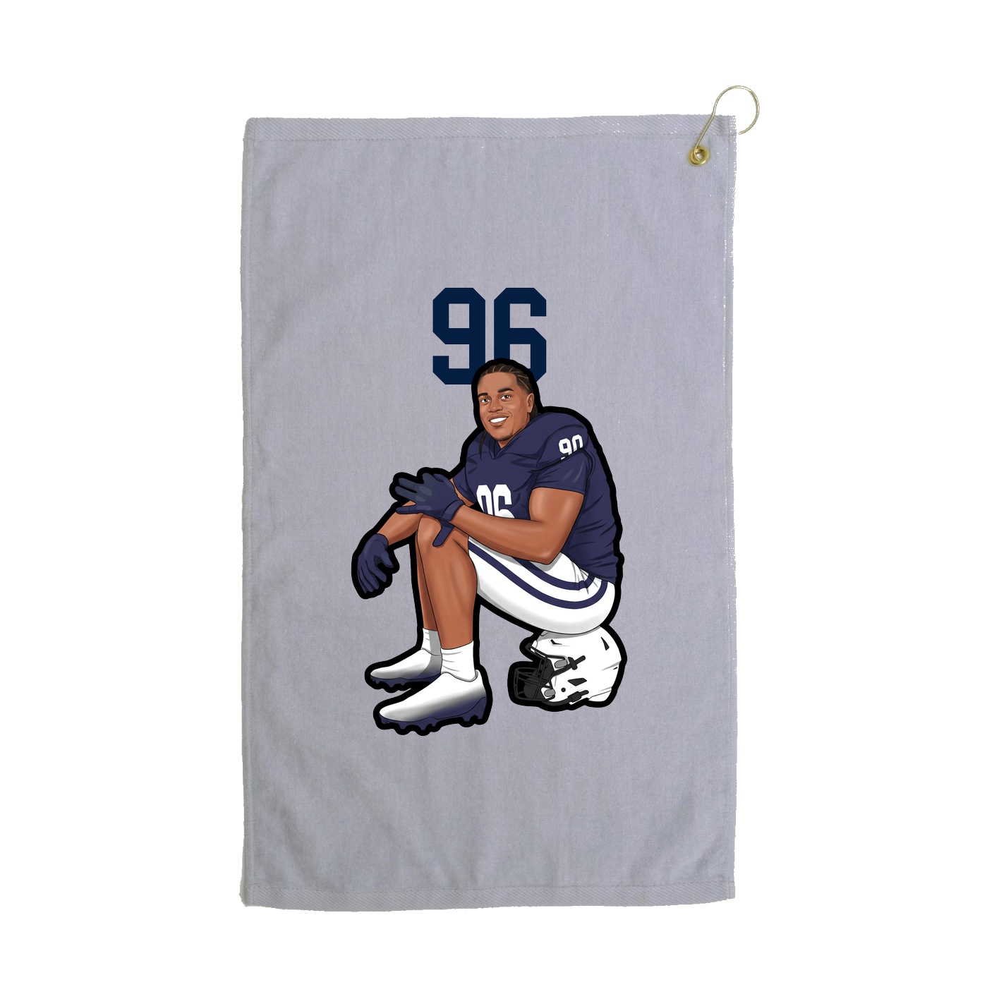 Golf Towel — Number Top in Grey