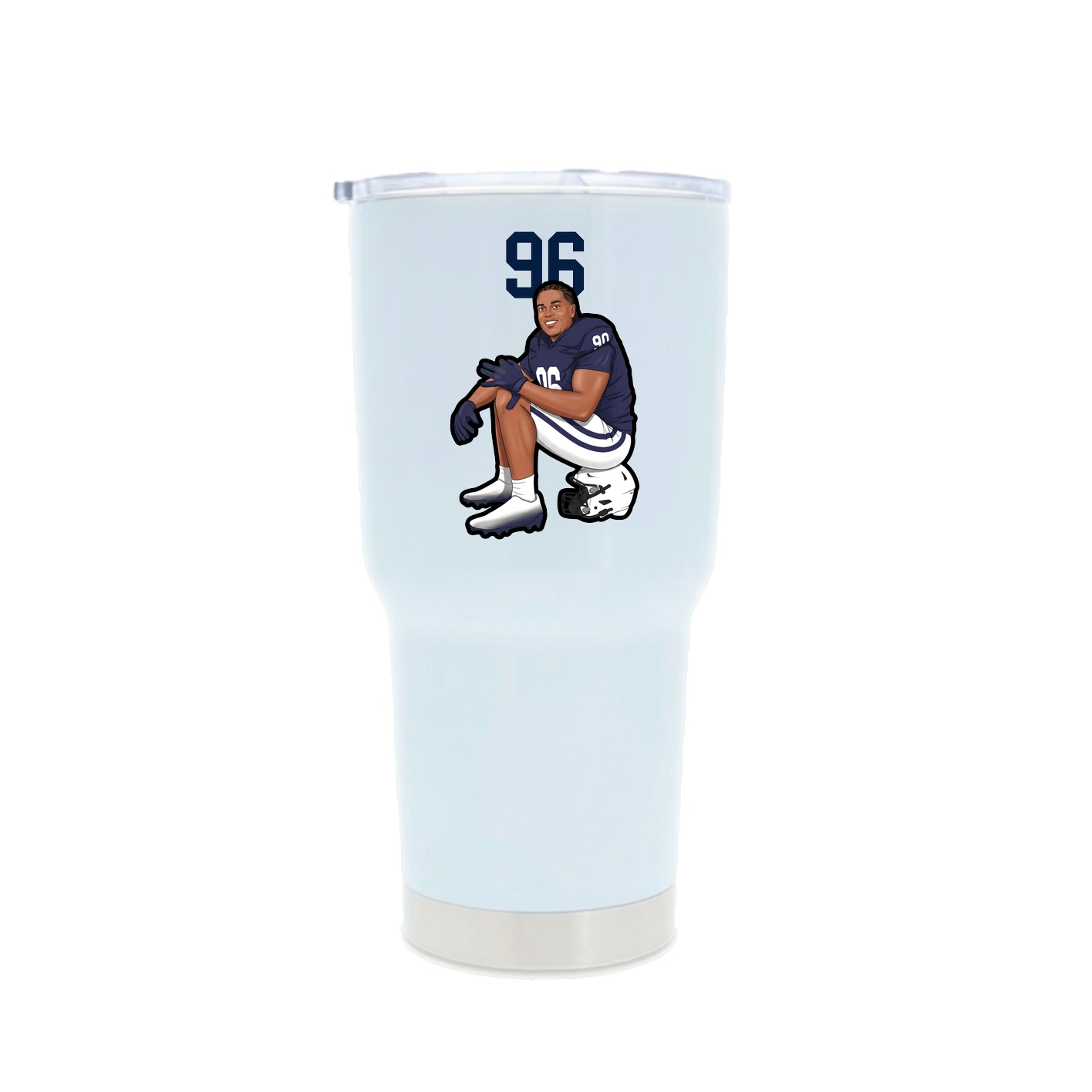 30oz Stainless Steel Tumbler — Number Top in White