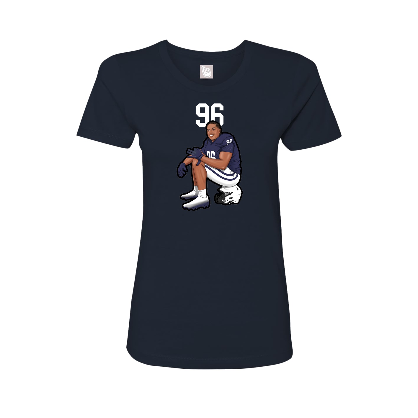 Fitted Women's Tee — Number Top in Navy