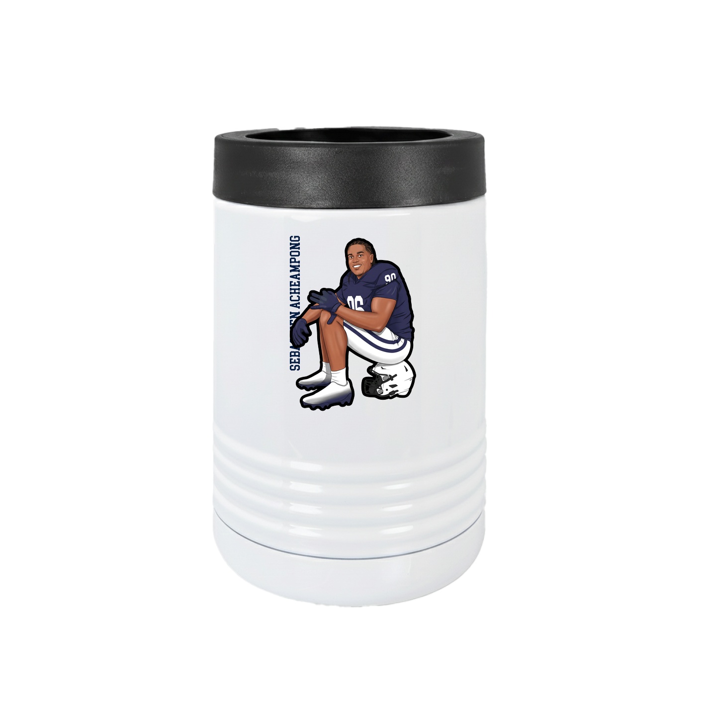 Beverage Holder — Name Vertical in White