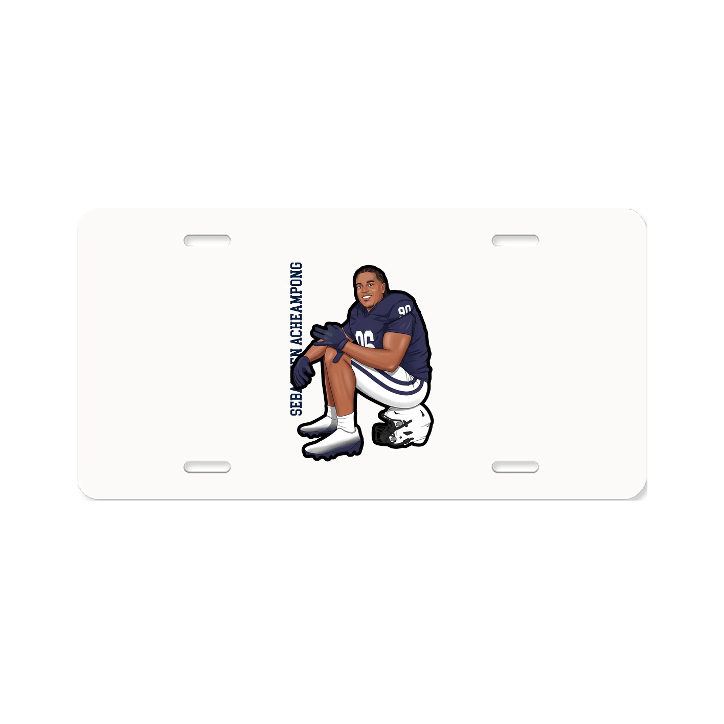 License Plate — Name Vertical in Classic